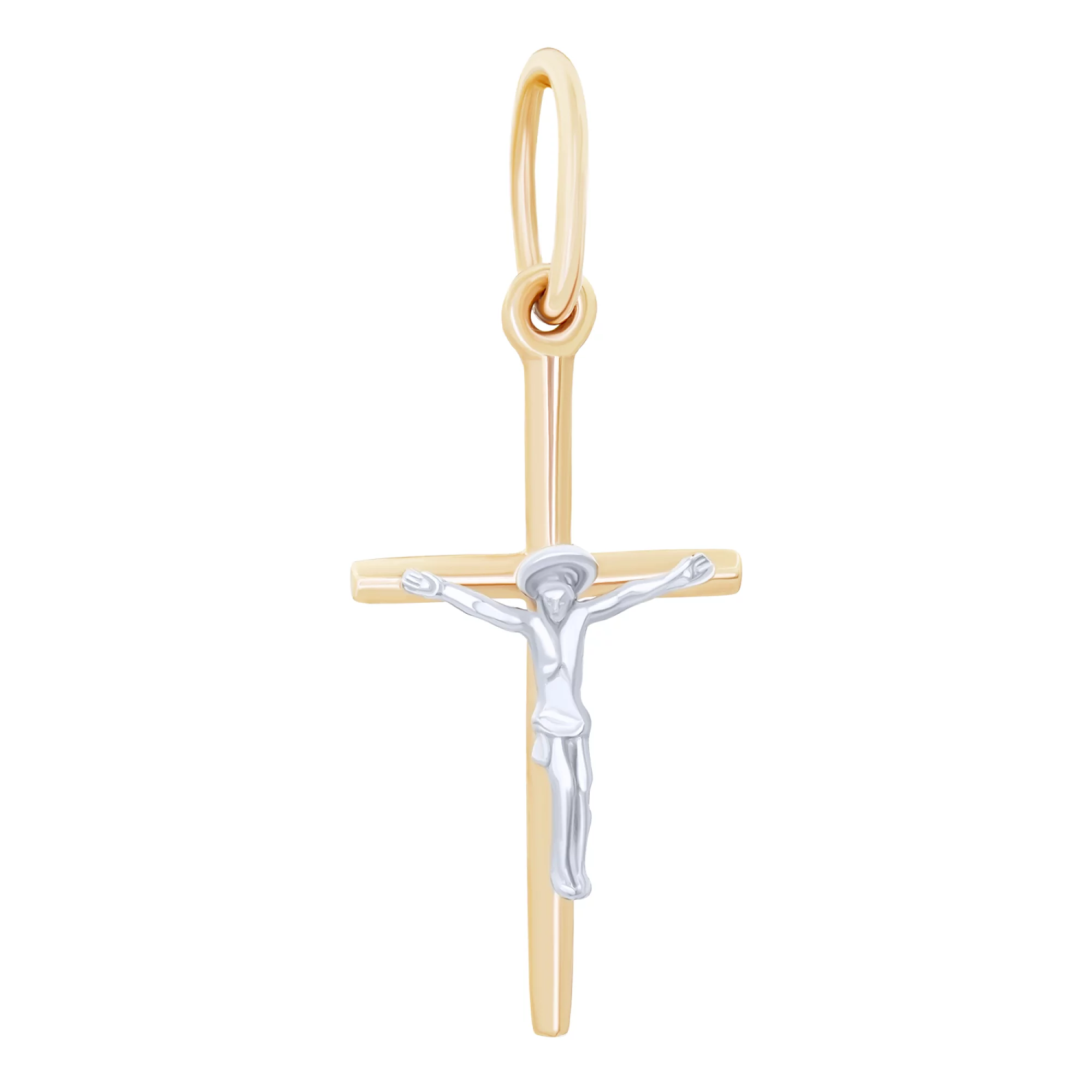 Крестик в комбинированном золоте - 1715617 – изображение 1