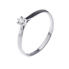 Каблучка з білого золота з діамантом - 512466