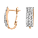 Сережки из красного золота с фианитами - 629046