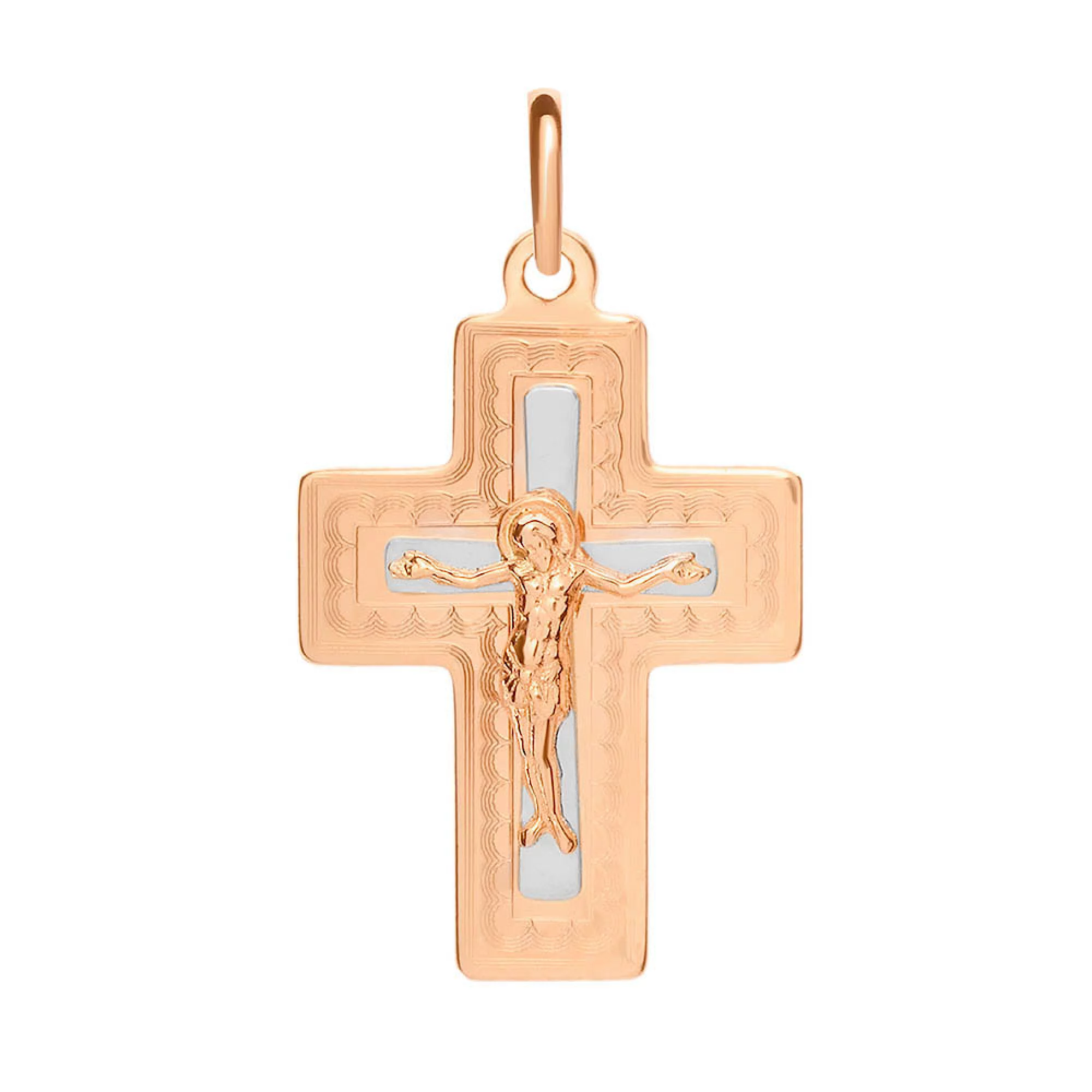 Крестик из комбинированного золота - 1260344 – изображение 1