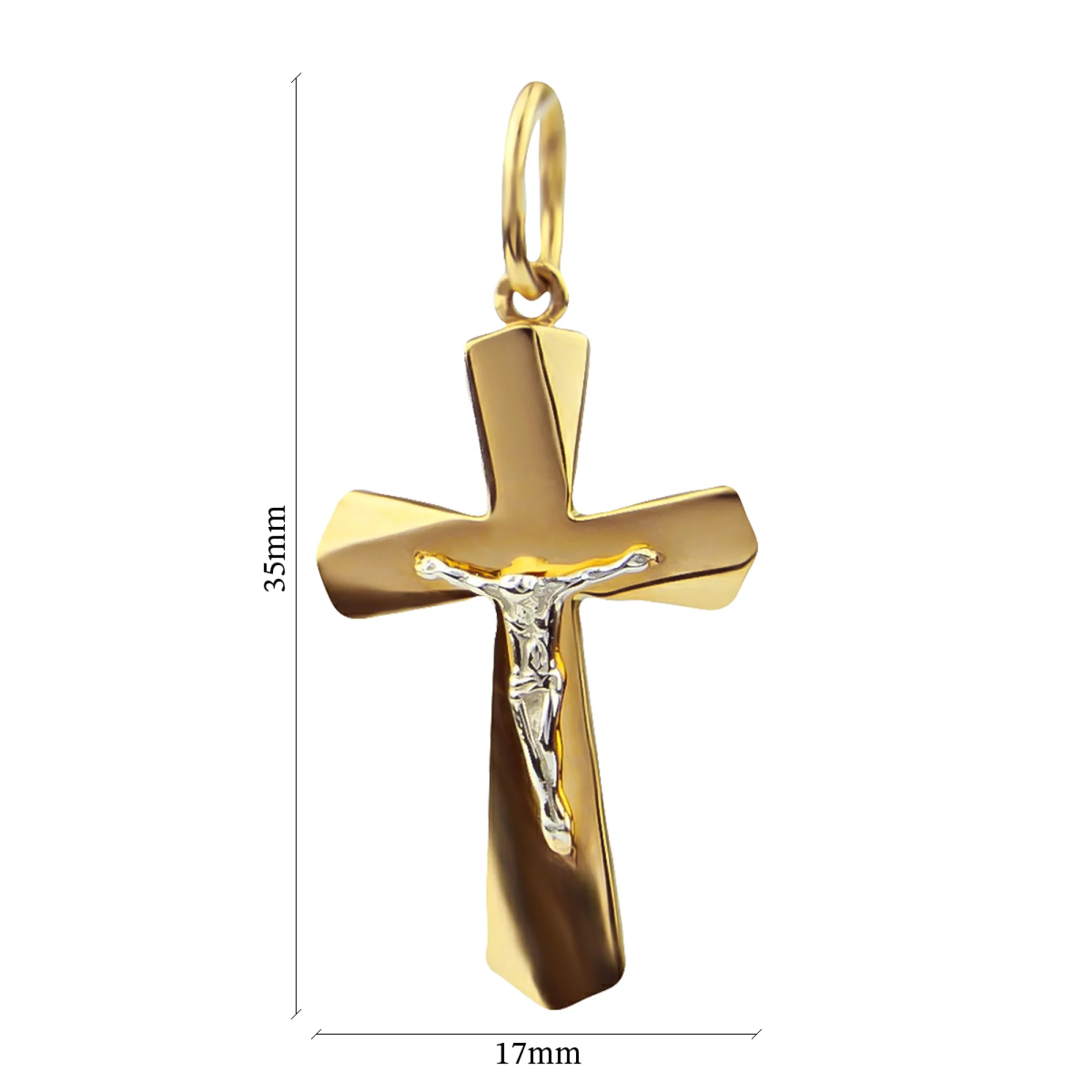 Крестик из комбинированного золота - 815625 – изображение 2