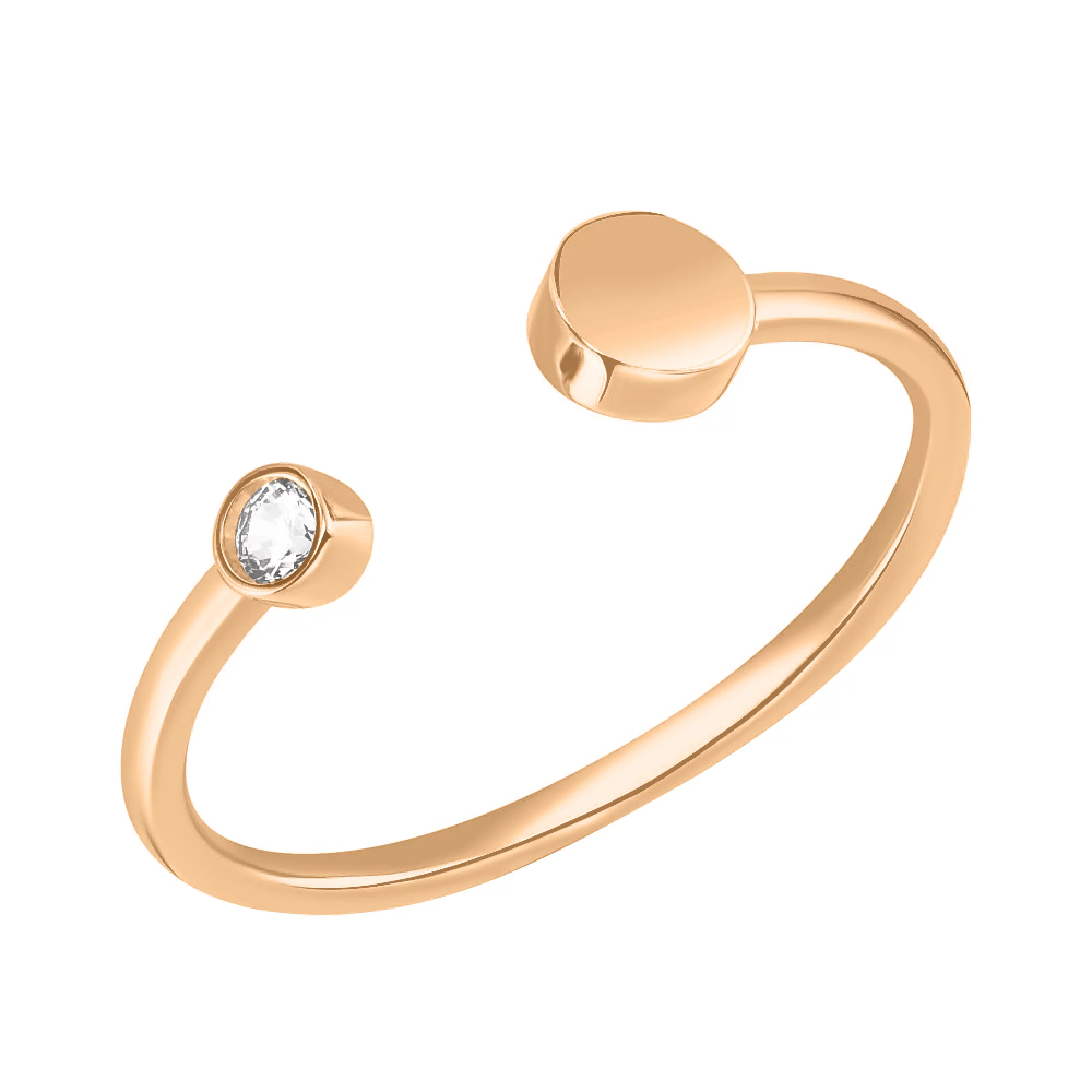 Золотое кольцо на фалангу с фианитом - 1521711 – изображение 1