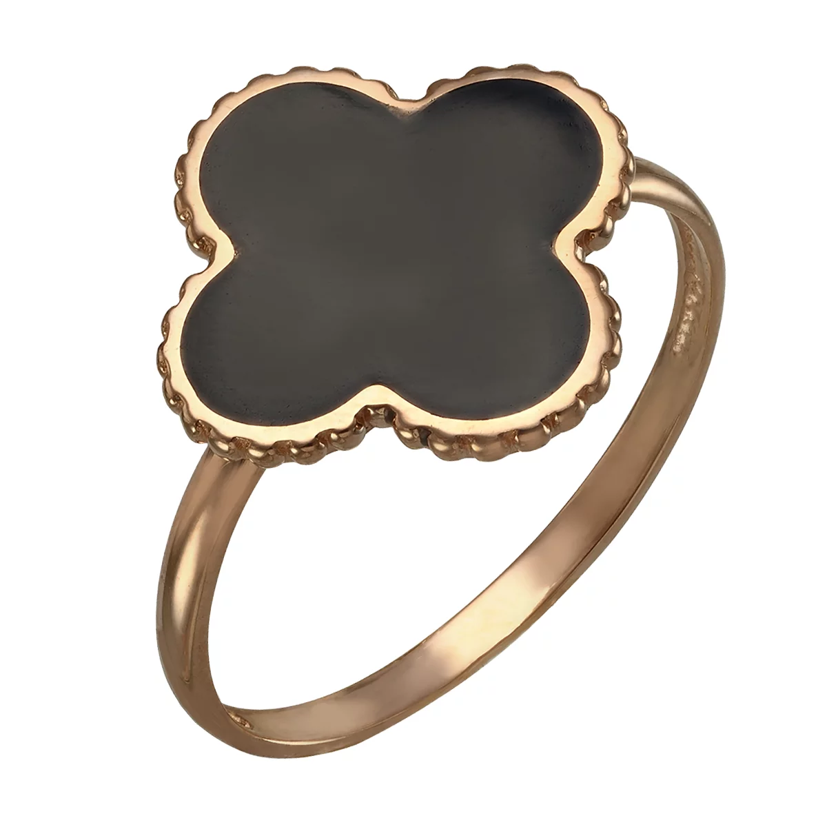 Кольцо Клевер из красного золота с эмалью. Артикул 300423Е: цена, отзывы, фото – купить в интернет-магазине AURUM