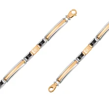 Браслет у комбінованому золоті з оніксом "Love" плетіння ролекс - 1602889