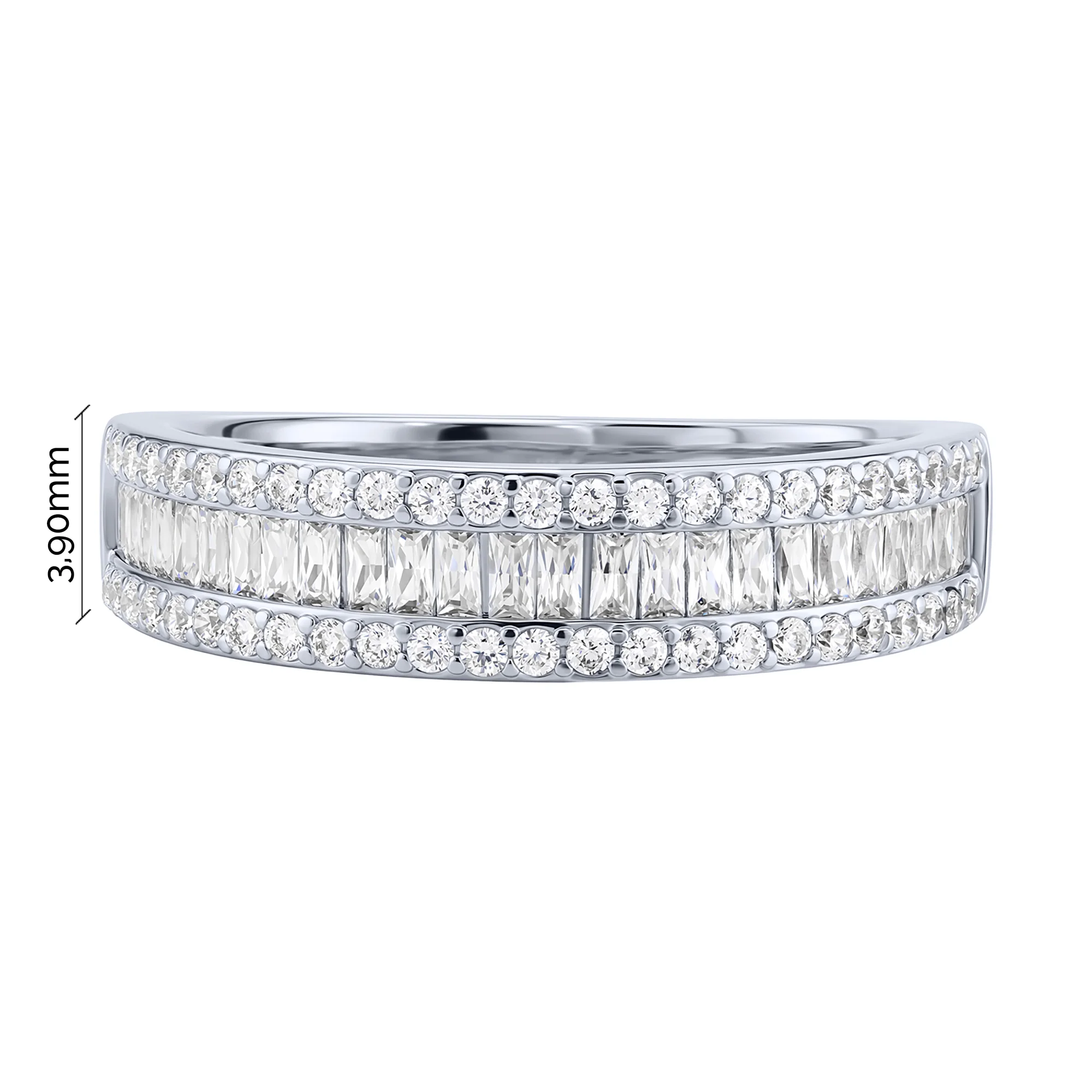 Серебряное кольцо с фианитами - 2187015 - 3