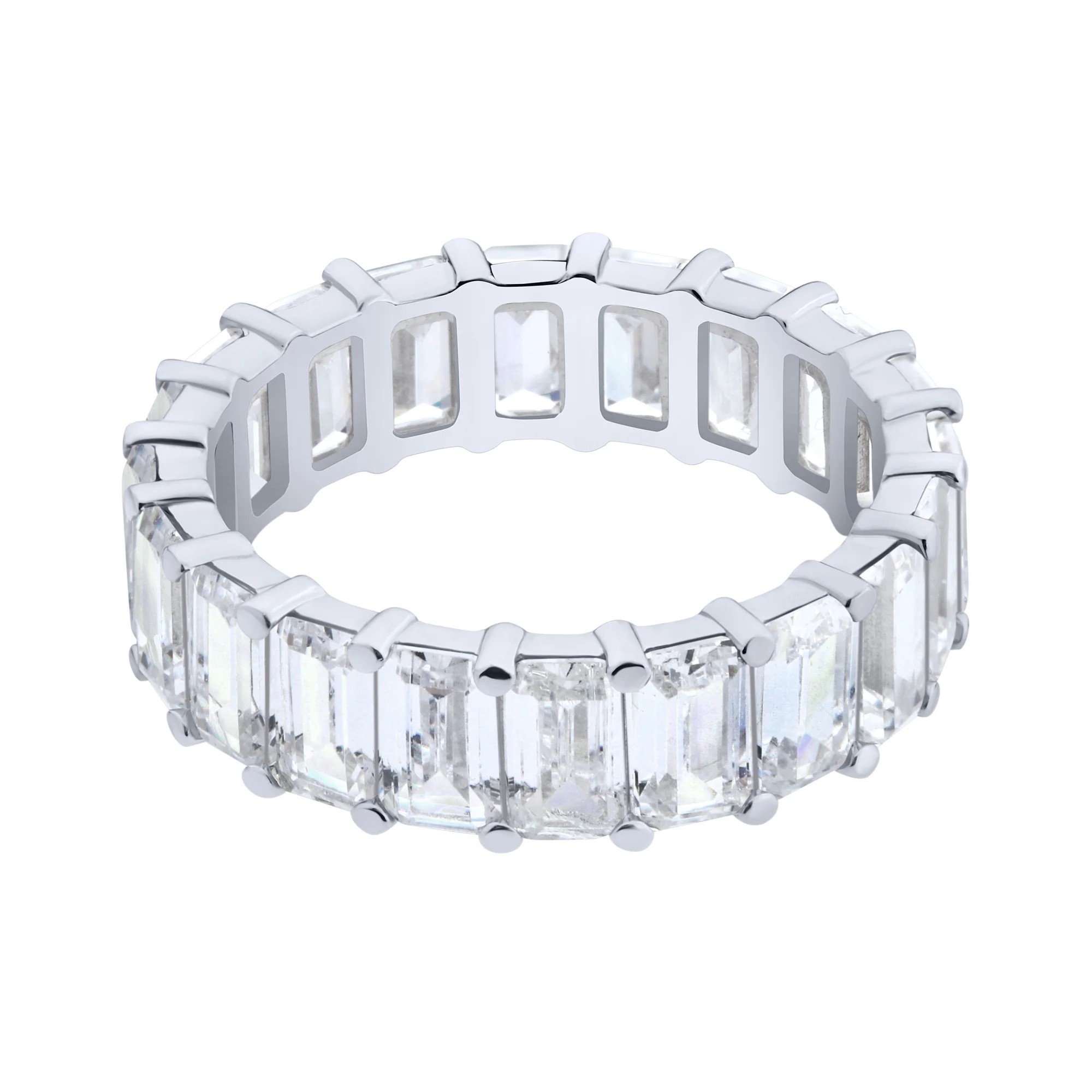 Серебряное кольцо с дорожкой фианитов - 2210967 - 2