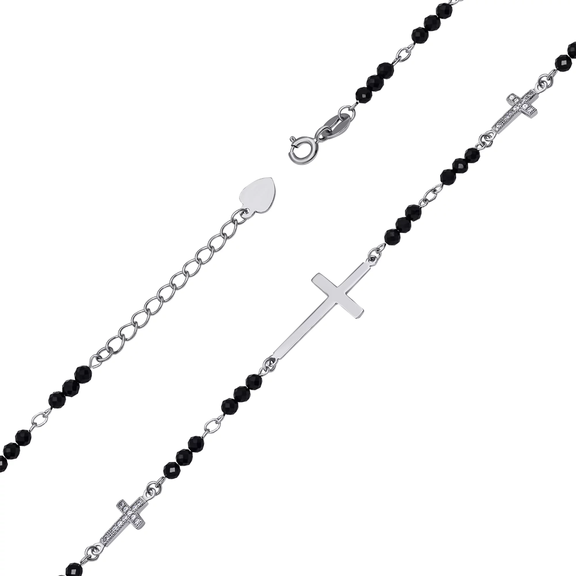 Браслет с "Крестиками" из серебра с шпинелью и фианитом - 1468656 – изображение 2