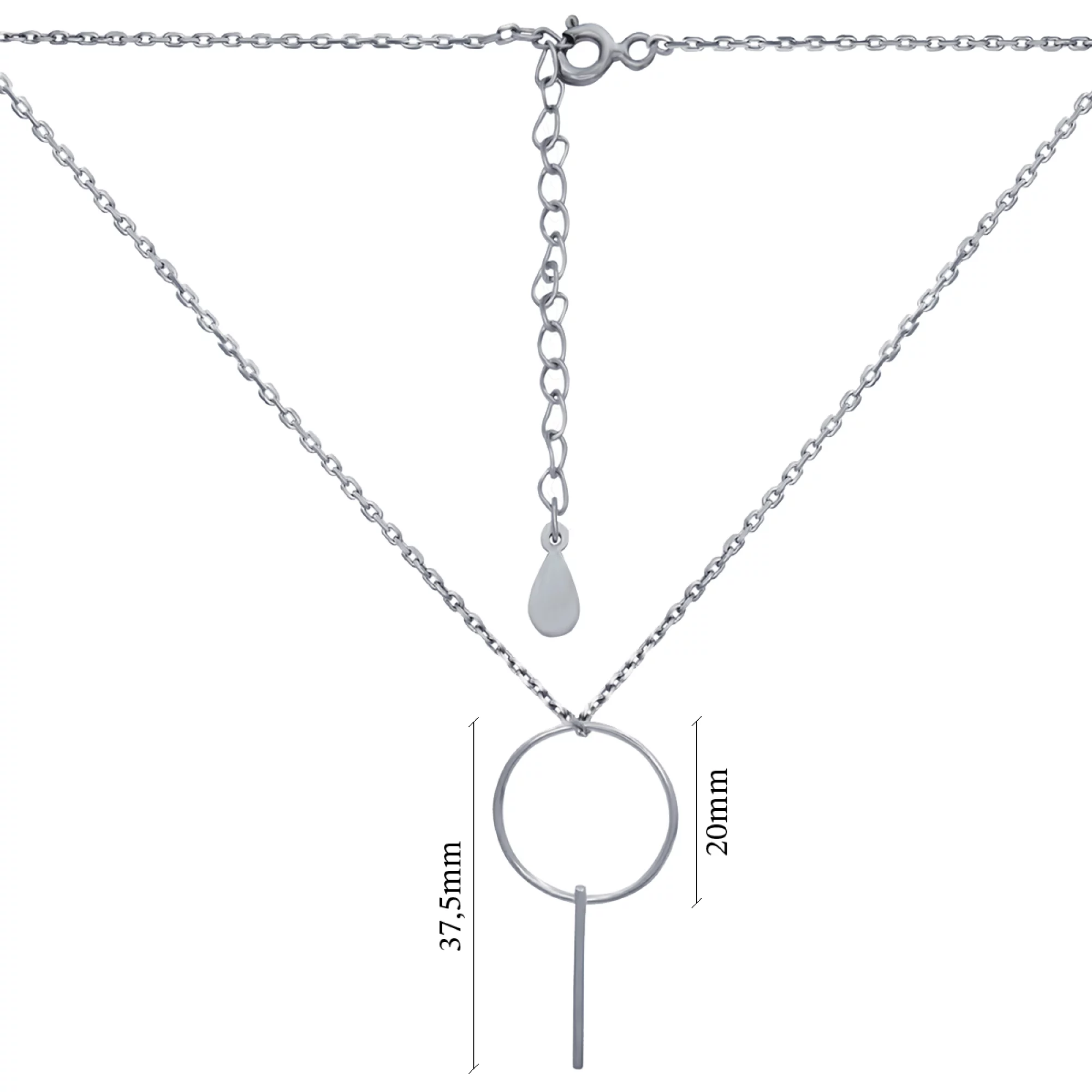Ланцюжок із підвіскою зі срібла у плетінні якір - 961315 – зображення 2