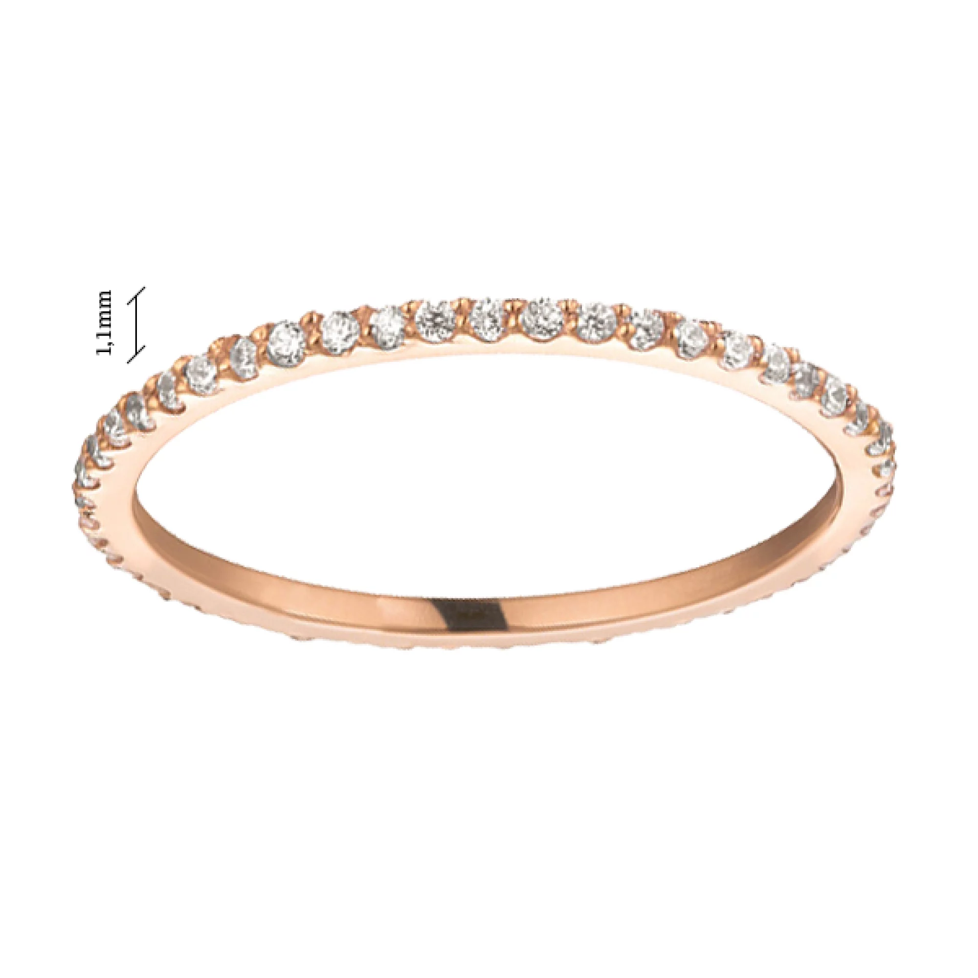 Золотое кольцо с фианитом - 521449 – изображение 2