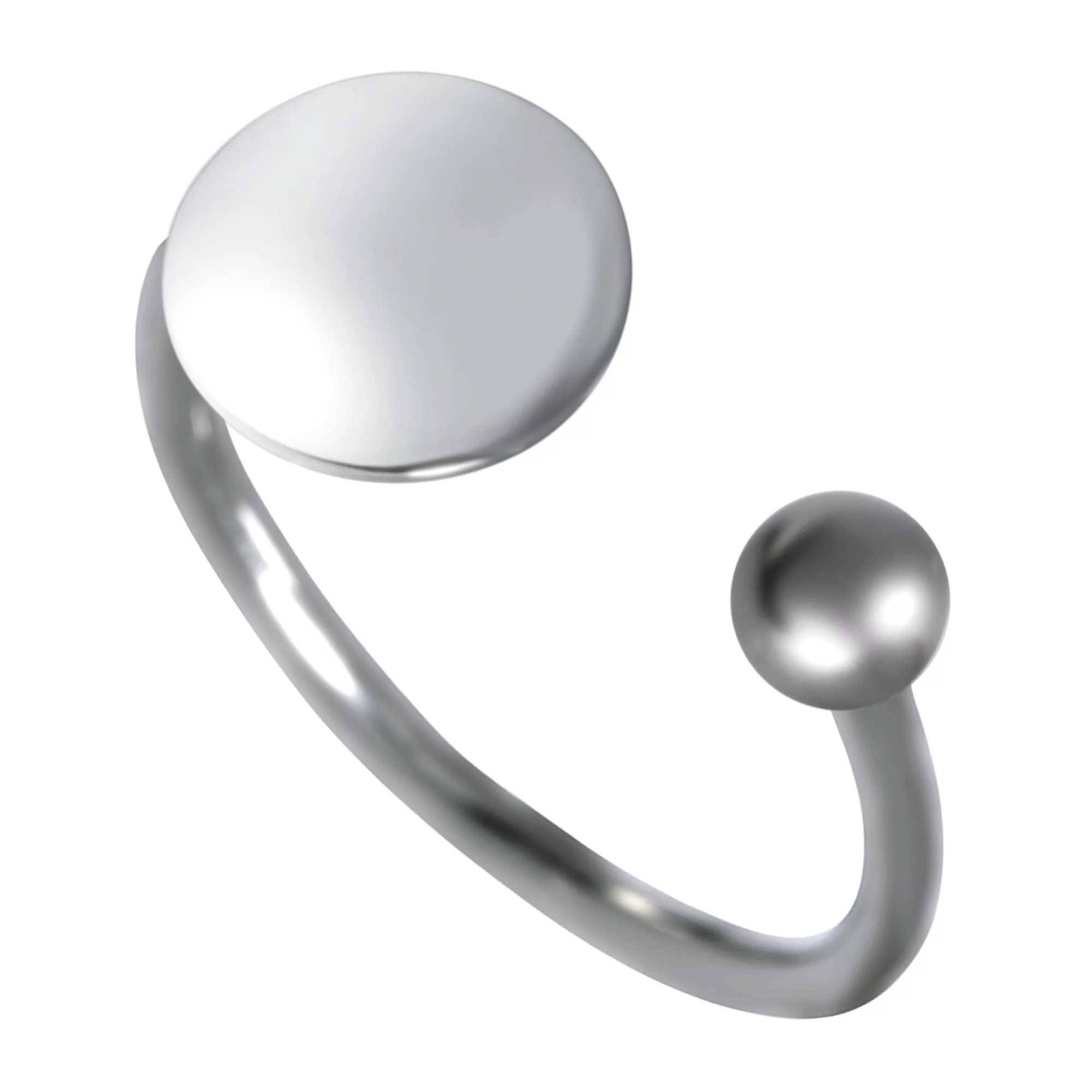 Кольцо серебряное с кругом - 972974 – изображение 1