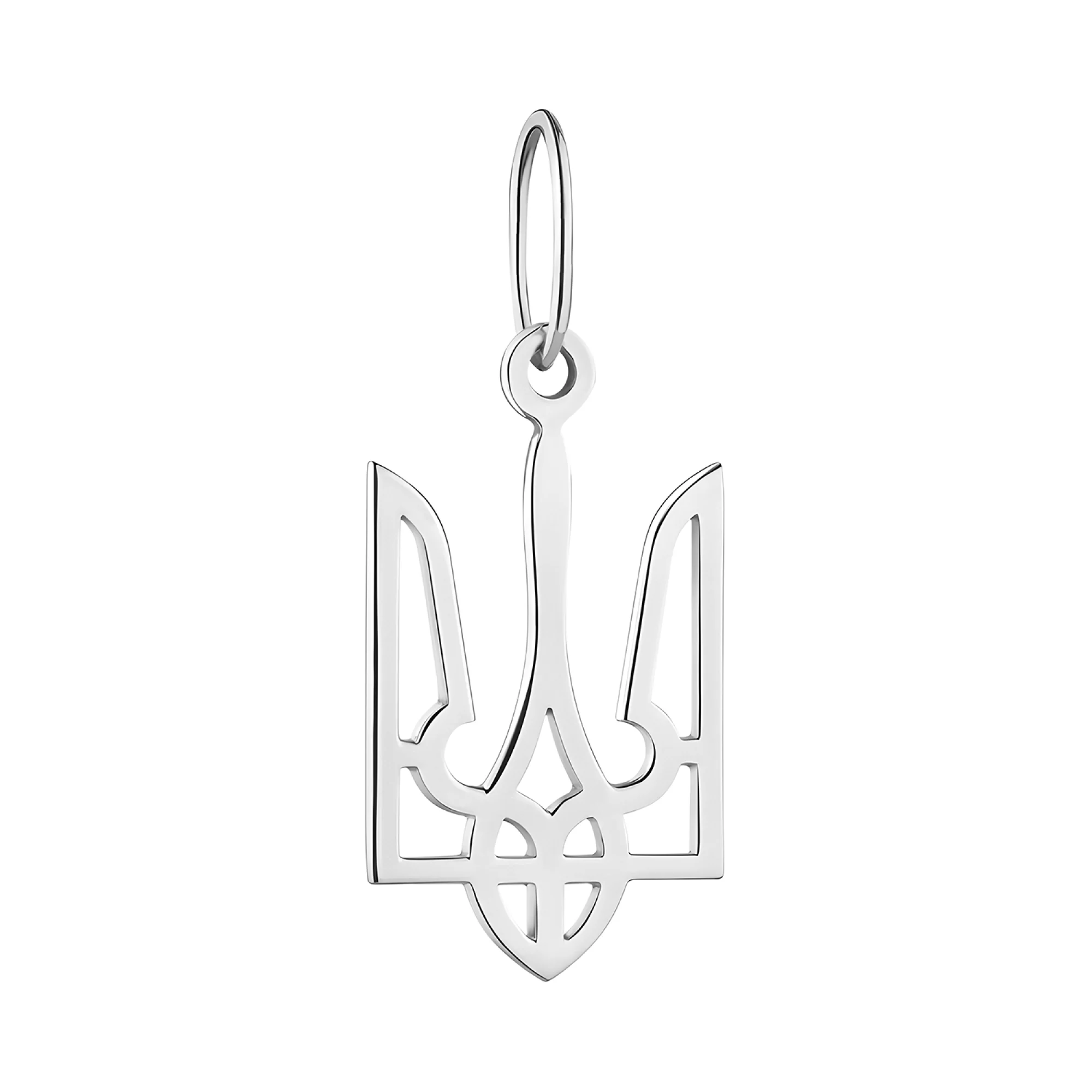 Підвіска з білого золота "Герб України-Тризуб" - 1545452 – зображення 1
