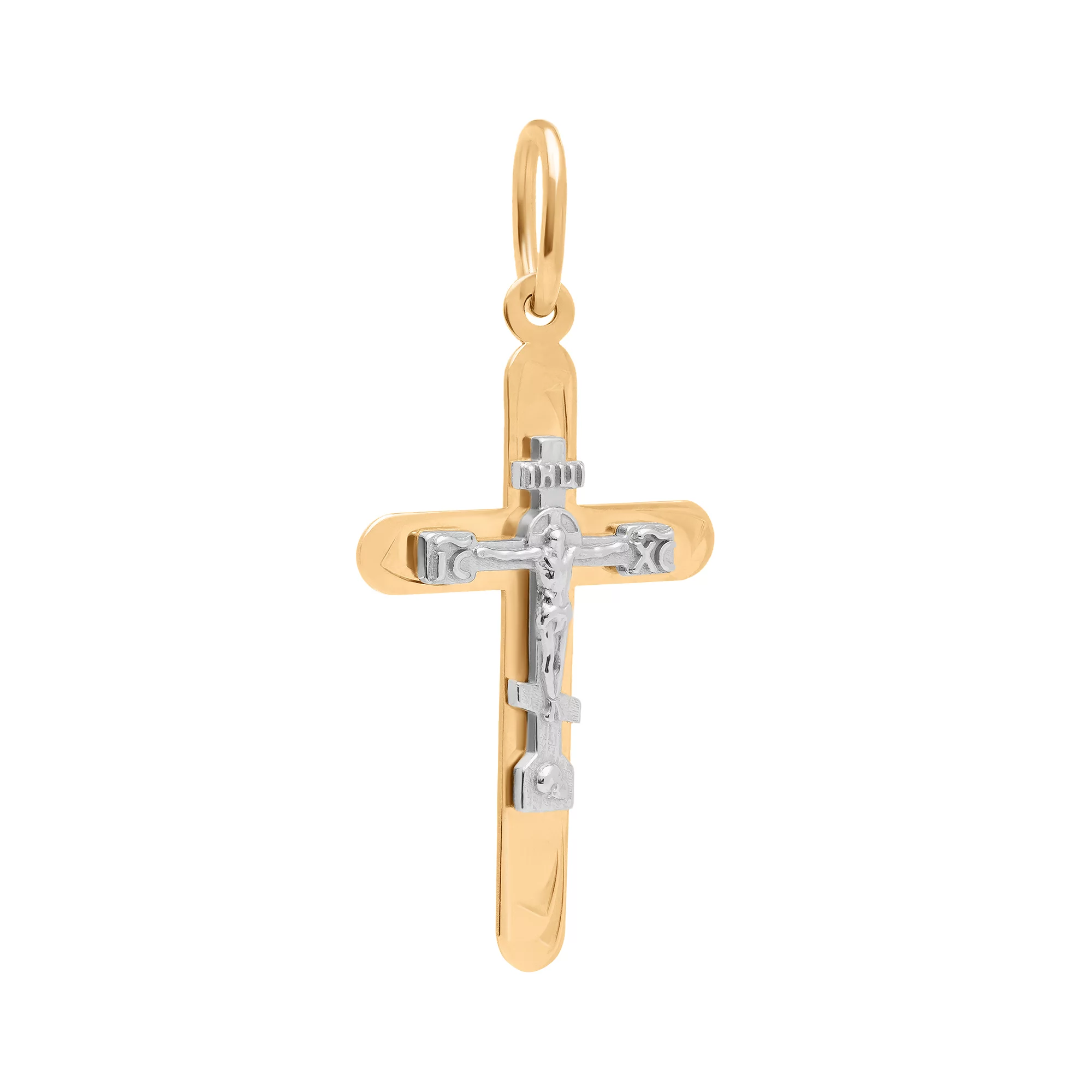 Крестик нательный из комбинированного золота - 1761545 – изображение 1