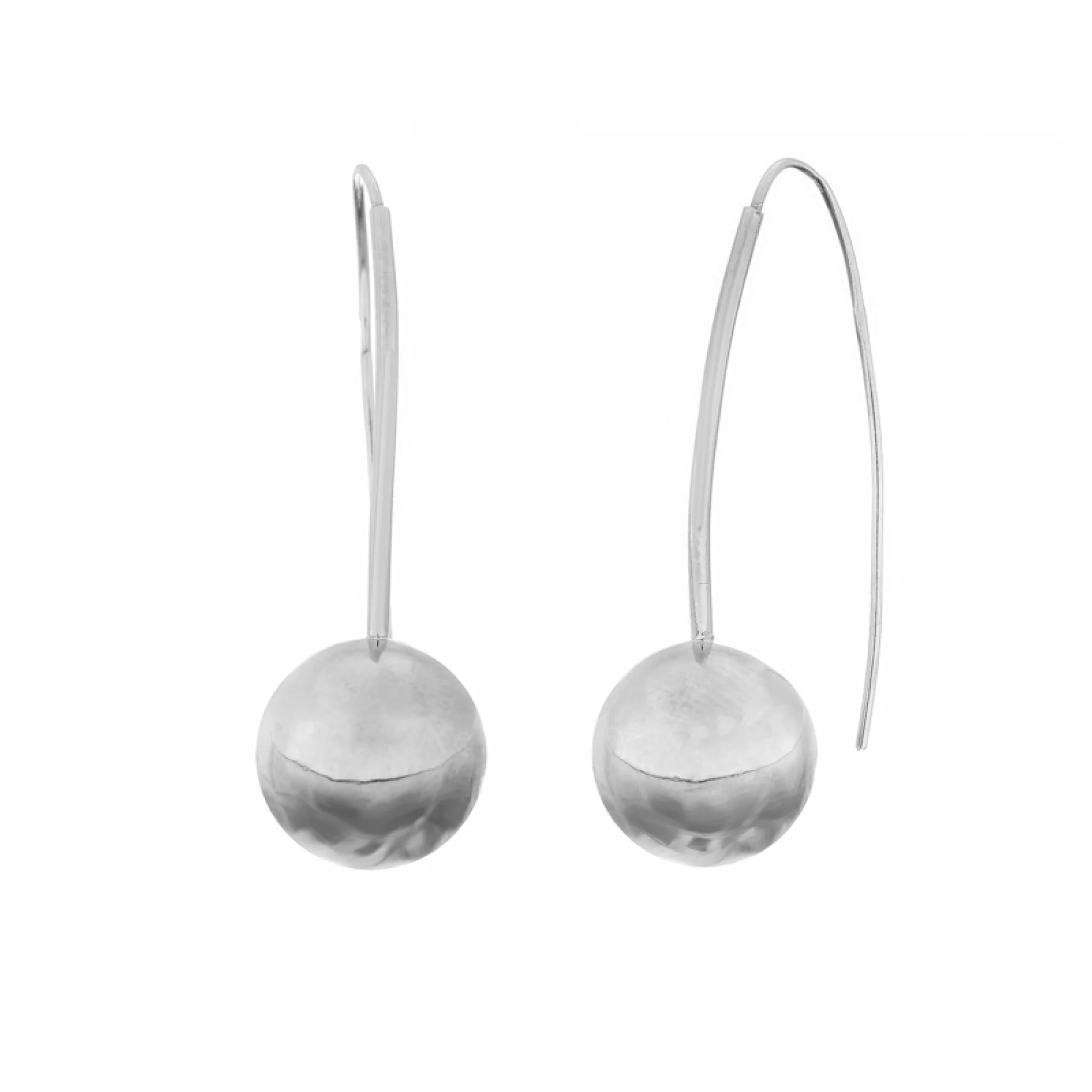 Срібні сережки-петлі Куля - 411193 – зображення 1
