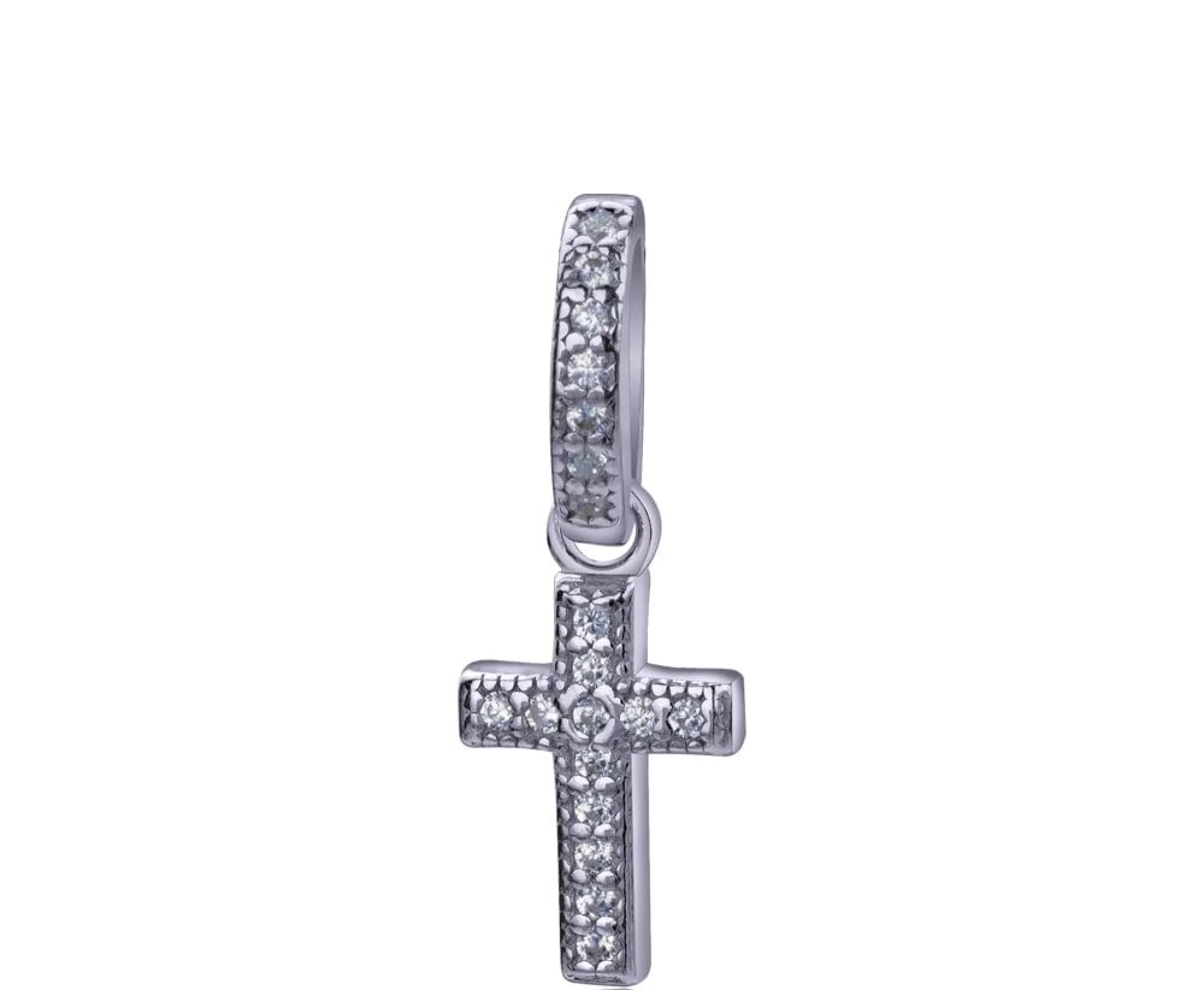 Срібний хрестик з цирконієм - 416556 – зображення 1