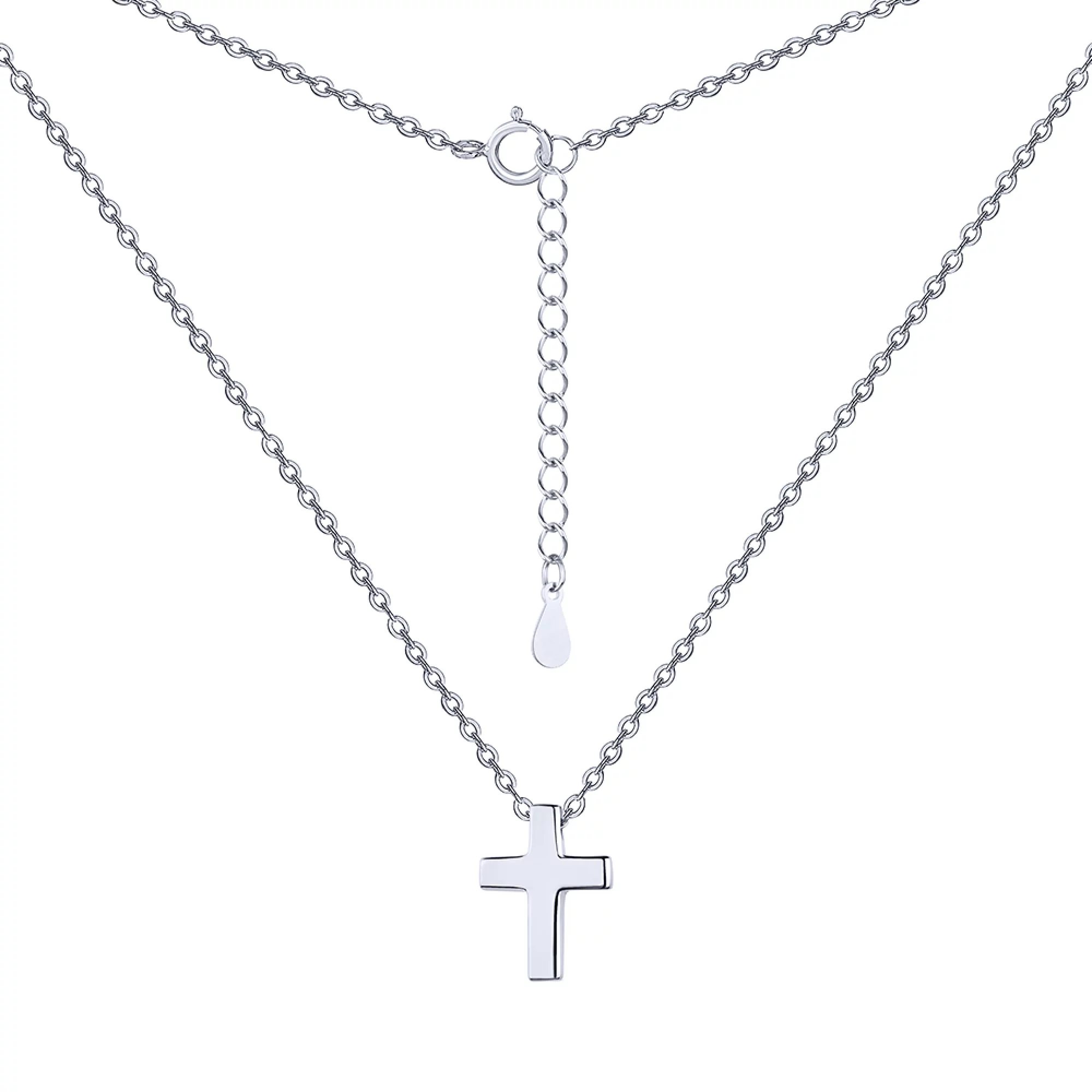 Ланцюжок зі срібла з підвісним хрестиком якірне плетіння - 1698093 – зображення 1