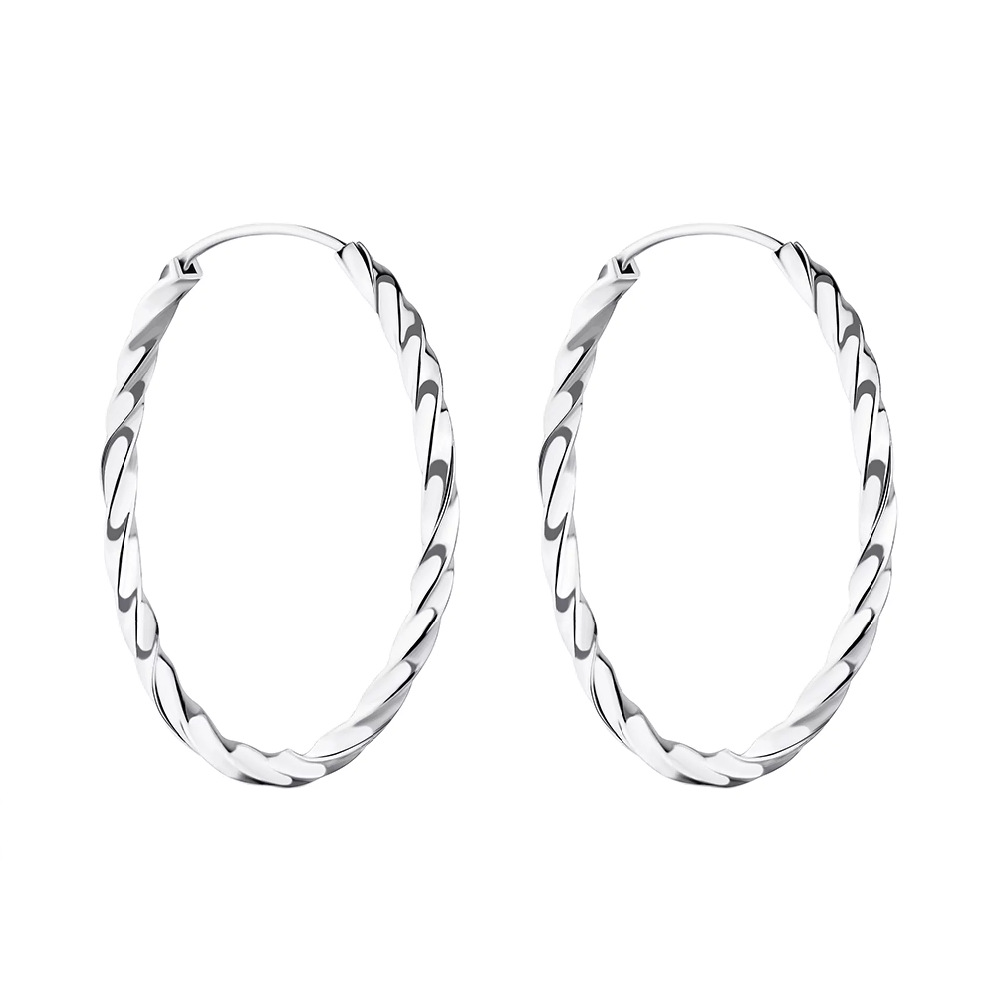 Сережки-кольца из серебра  - 1309379 – изображение 1