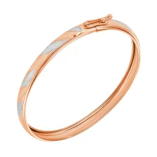 Жорсткий браслет з алмазною гранню з комбінованого золота - 1451548