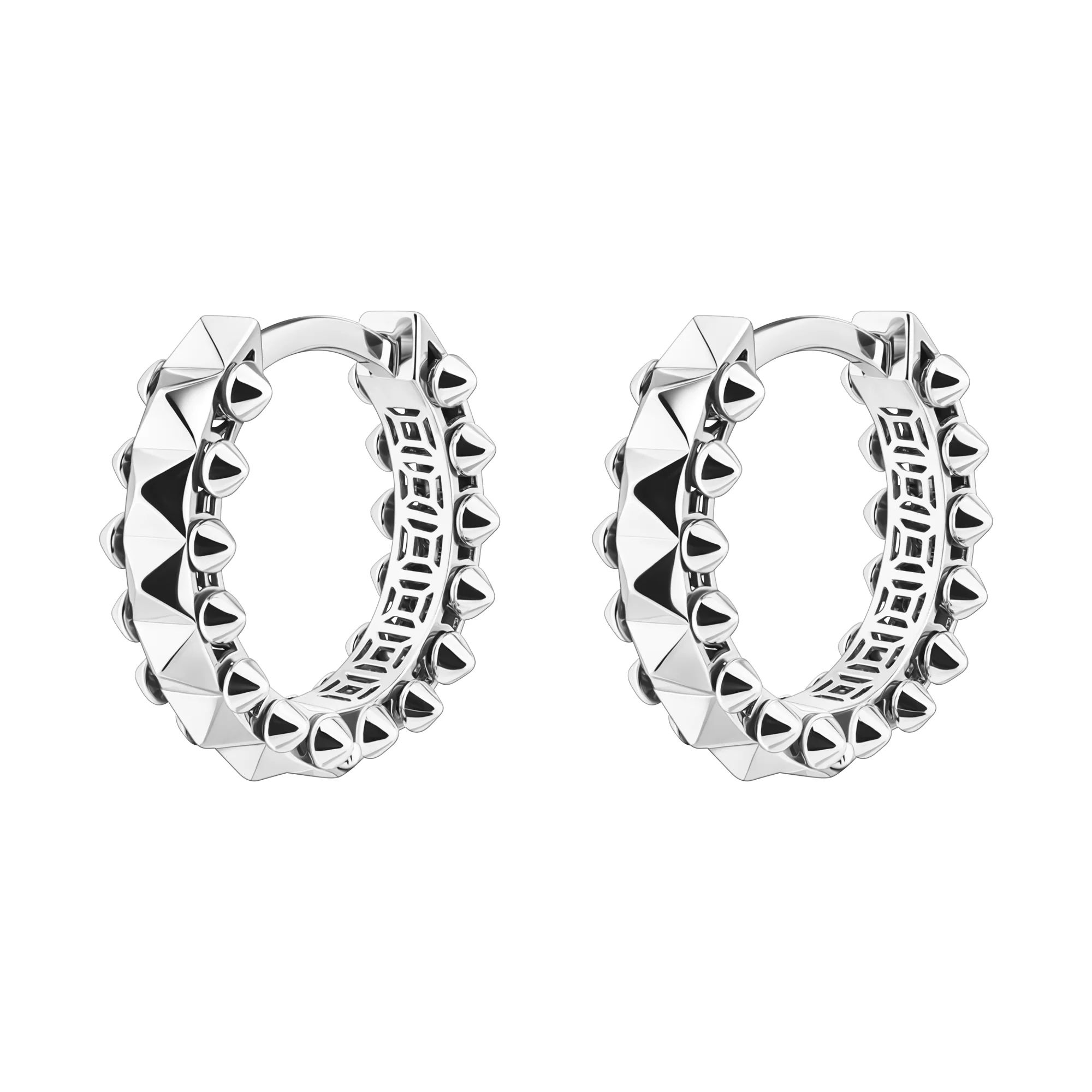 Сережки-кільця із білого золота - 2133664 - 2