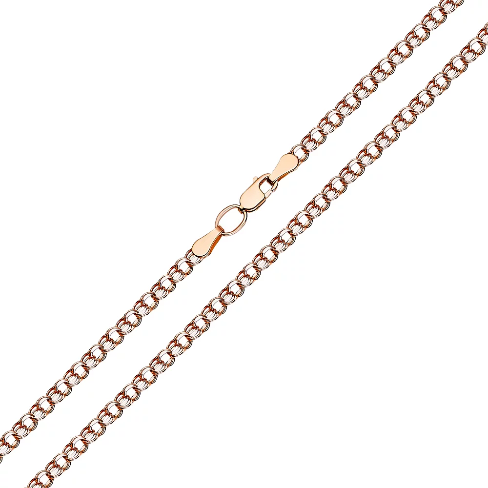 Цепочка из комбинированого золота с плетением Бисмарк. Артикул 300307р: цена, отзывы, фото – купить в интернет-магазине AURUM