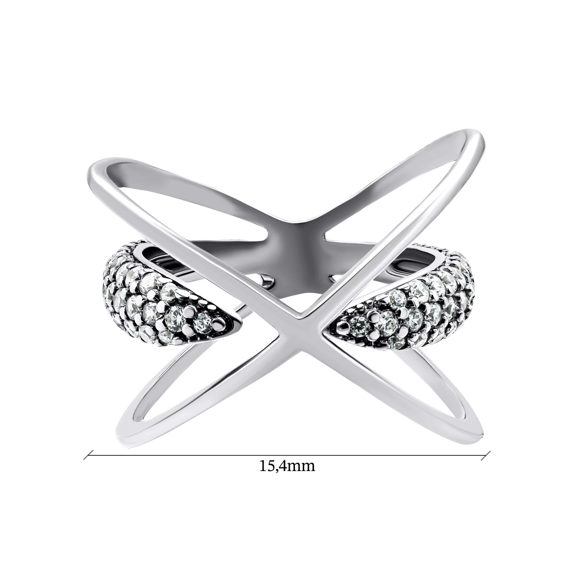 Широкое серебряное кольцо "Космос" с фианитами - 1549891 – изображение 3