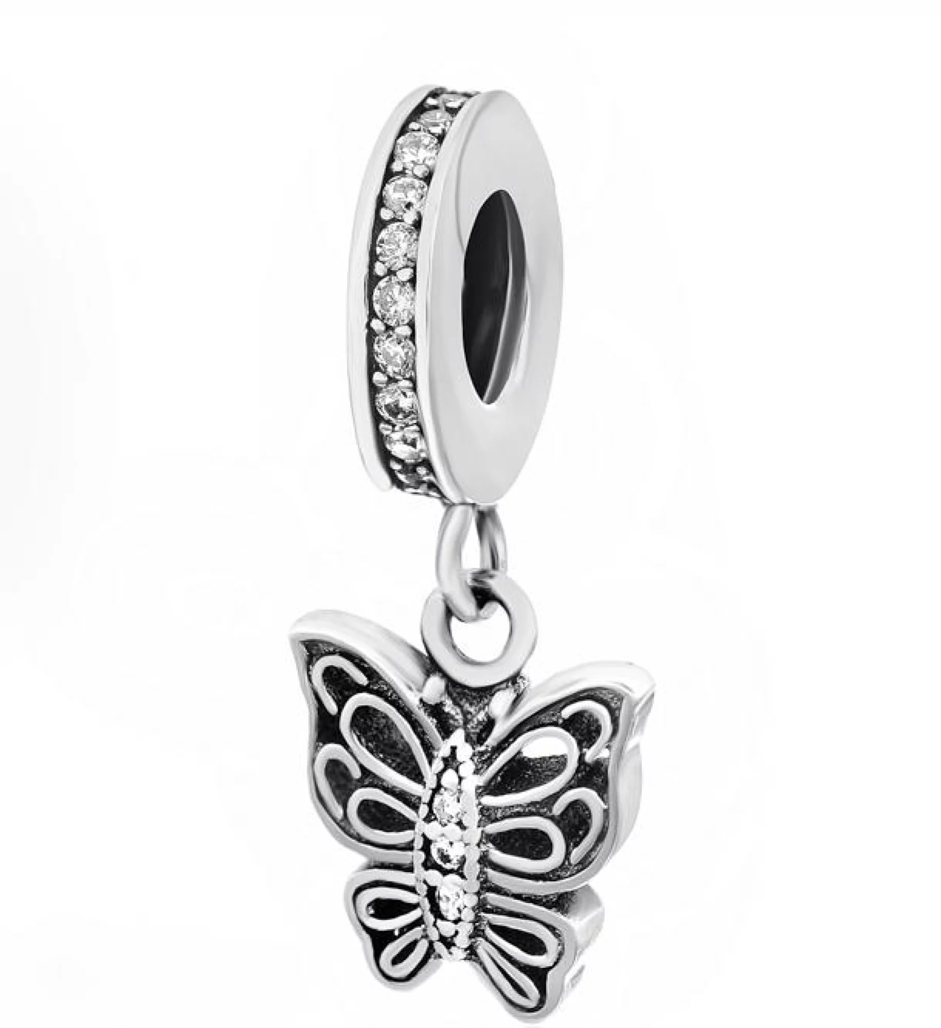 Срібний шарм з підвіскою "Метелик" - 421877 – зображення 1