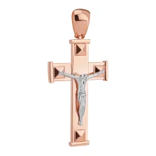 Хрест "Ісус Христос" у комбінованому золоті - 1943048