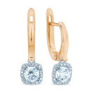Серьги с фианитами в комбинированном золоте - 406398