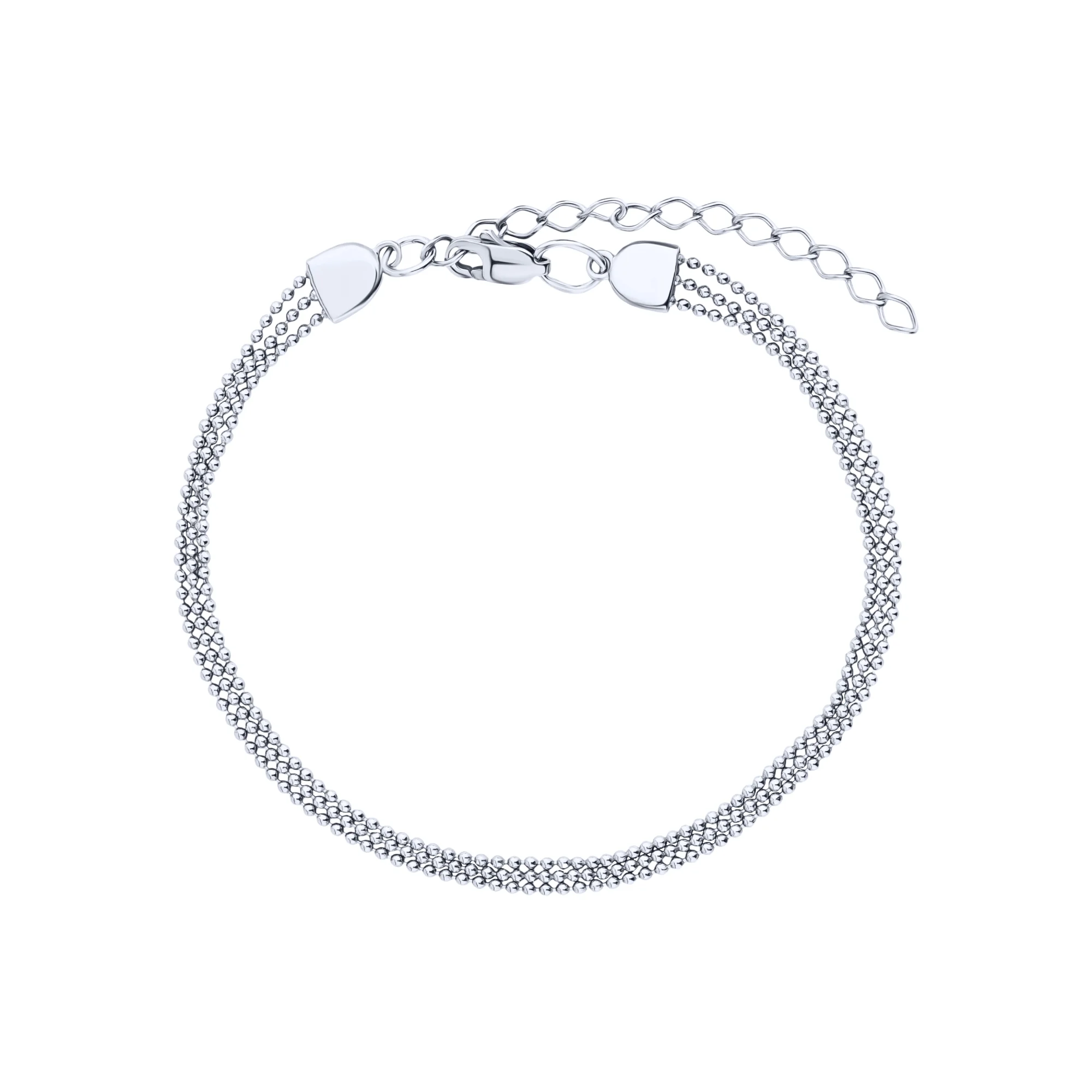 Серебряный тройной браслет в плетение гольф - 2127585 - 1