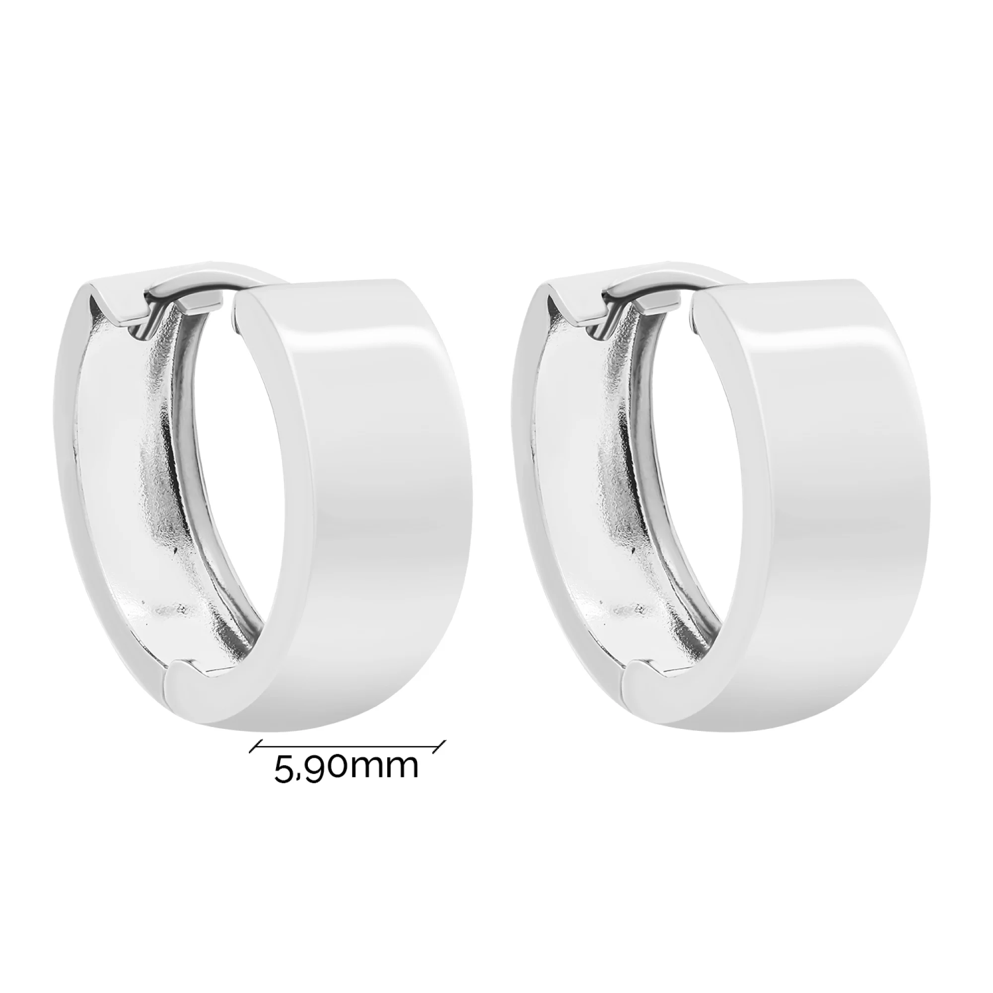 Серьги-кольца из белого золота - 1542056 - 3