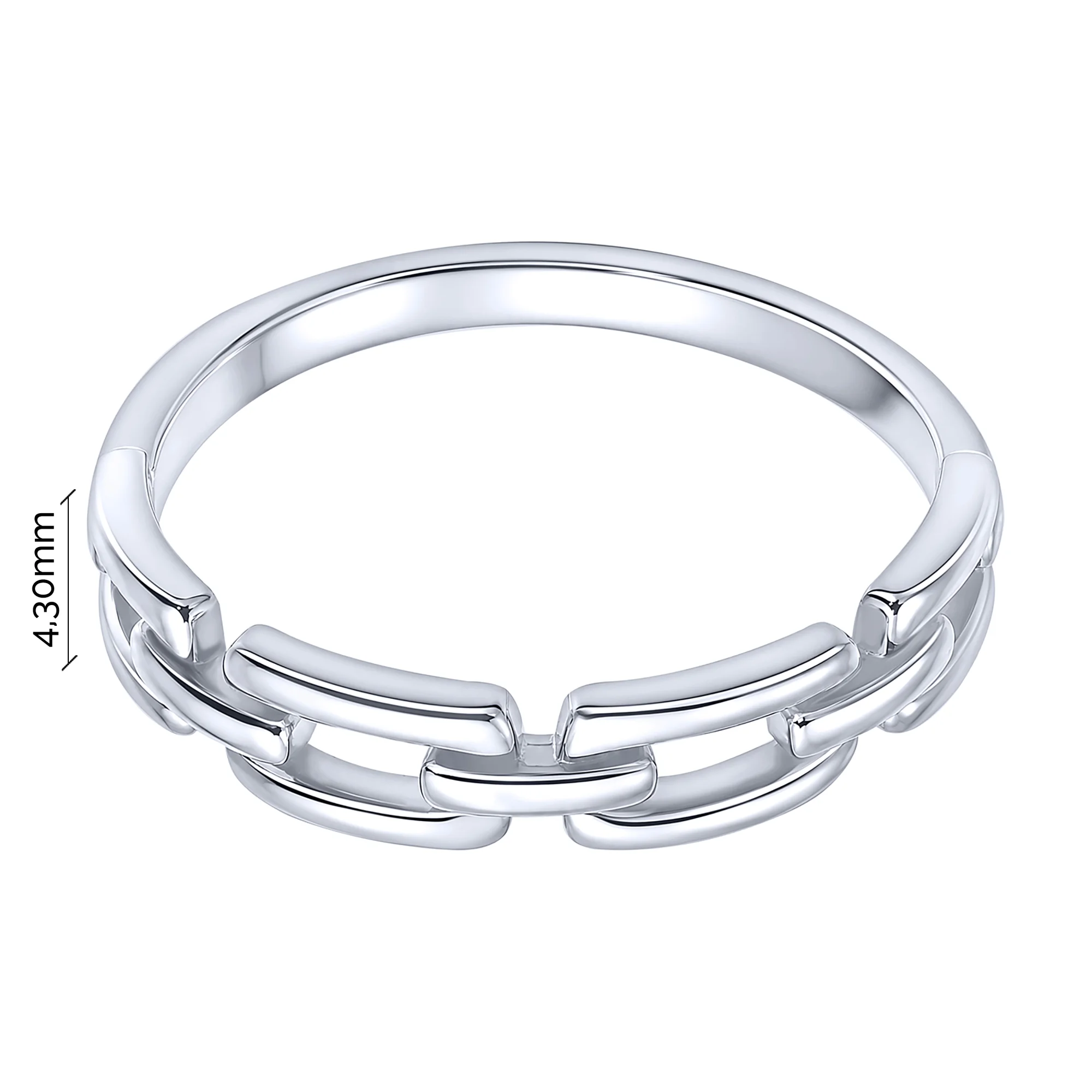 Кольцо "Звенья" из серебра  - 2280996 - 3