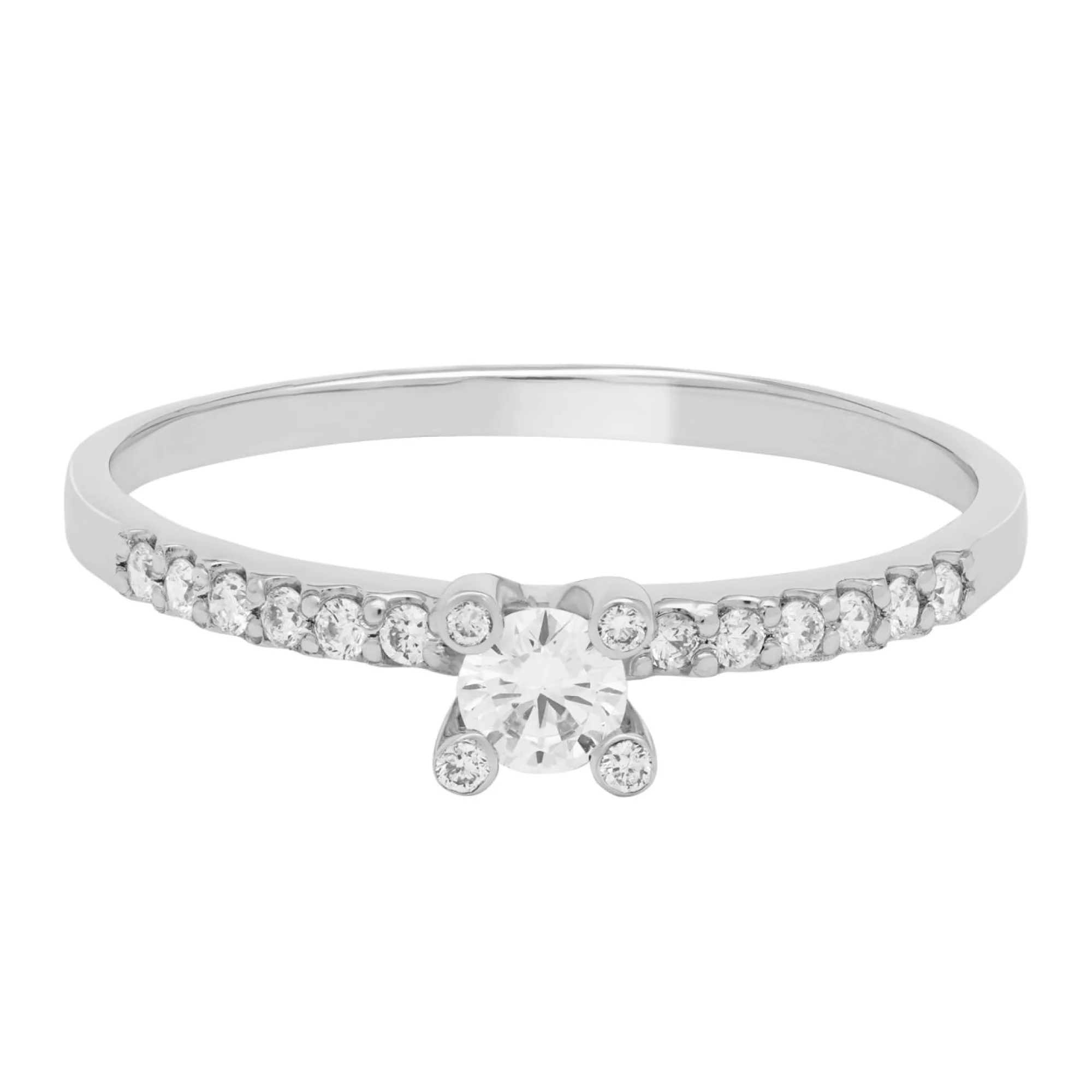 Кольцо для помолвки кольцо из белого золота с бриллиантами - 1760903 – изображение 2