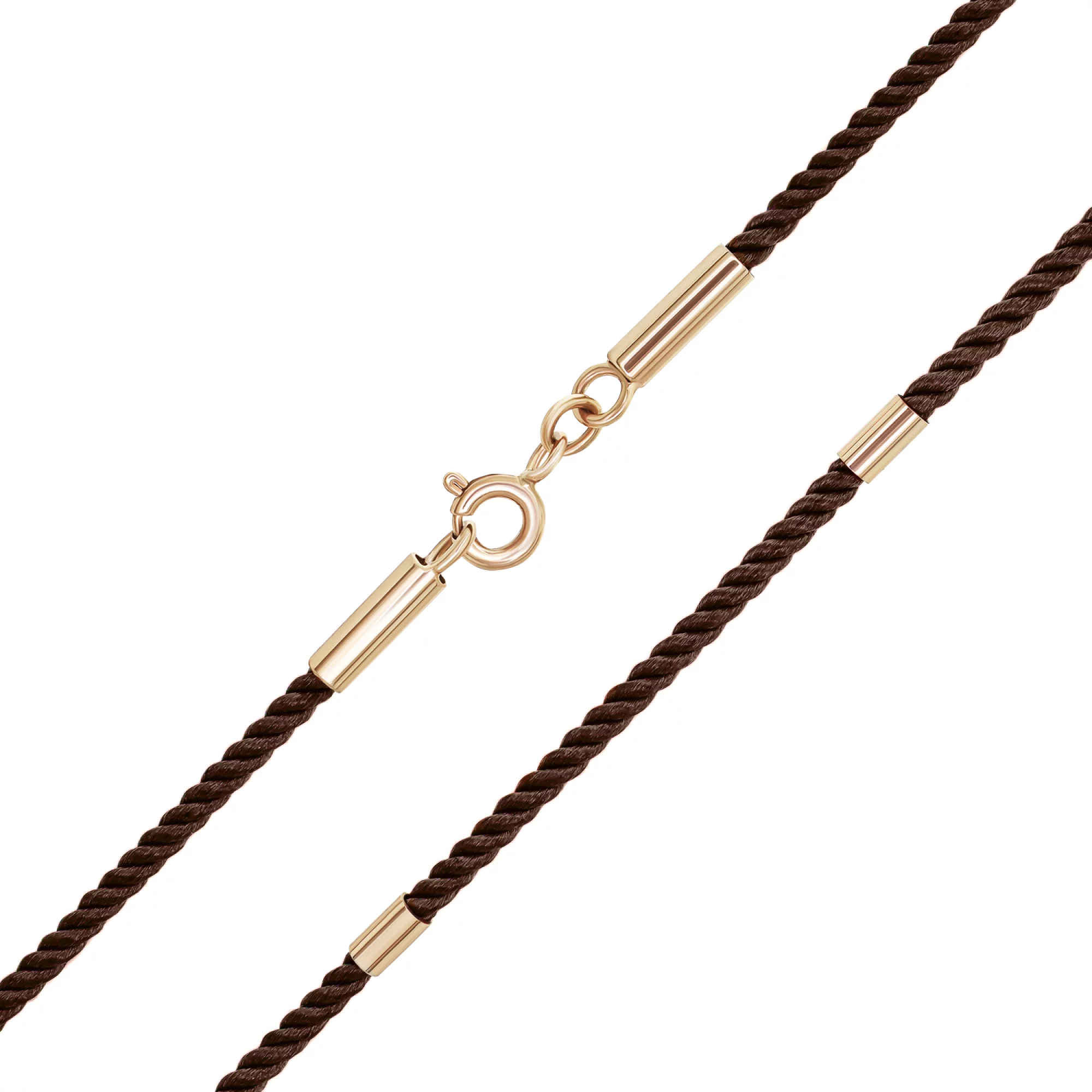 Ювелирный шелковый шнурок с золотым замком - 1625339 – изображение 1