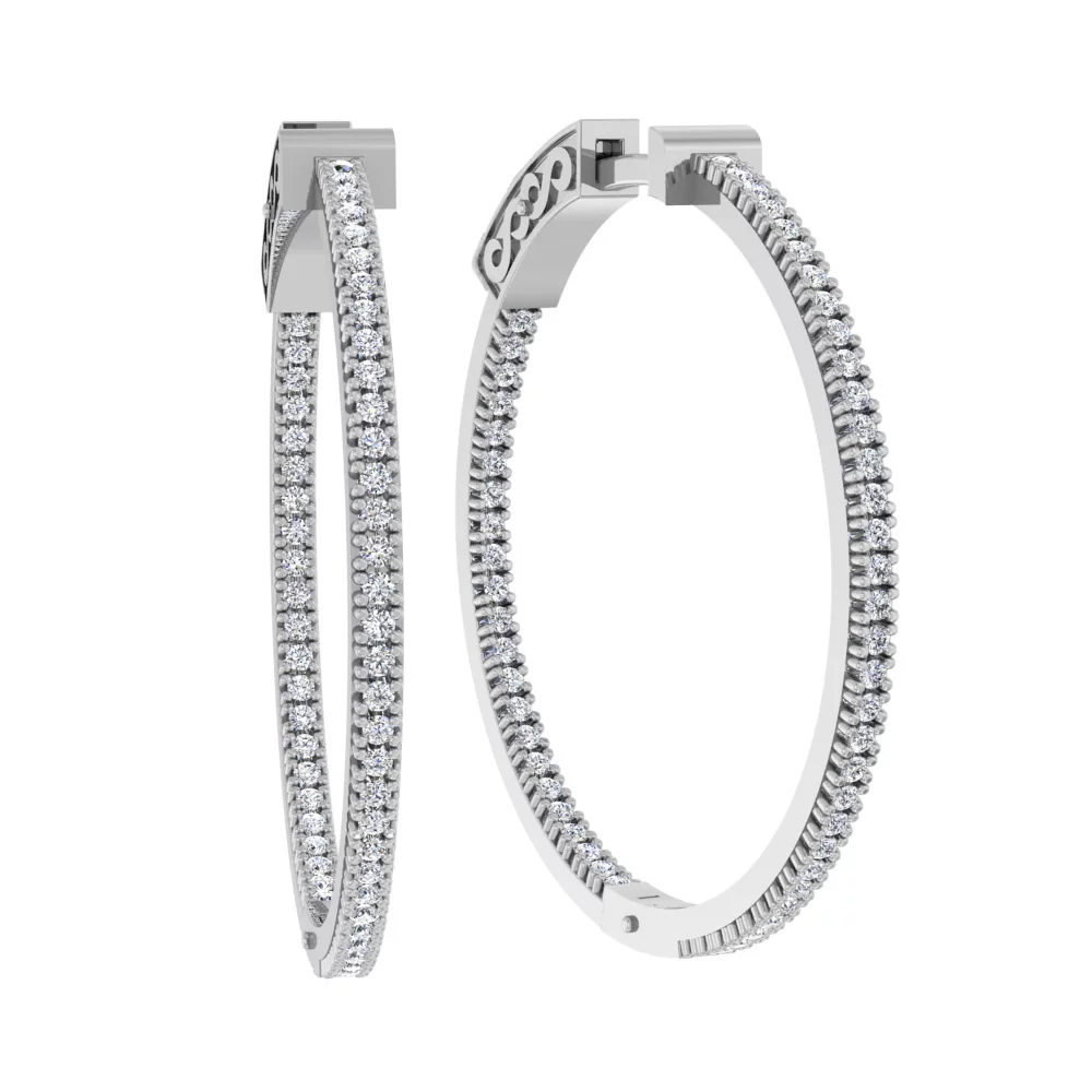 Сережки-кольца из белого золота с фианитом. Артикул 110551б: цена, отзывы, фото – купить в интернет-магазине AURUM