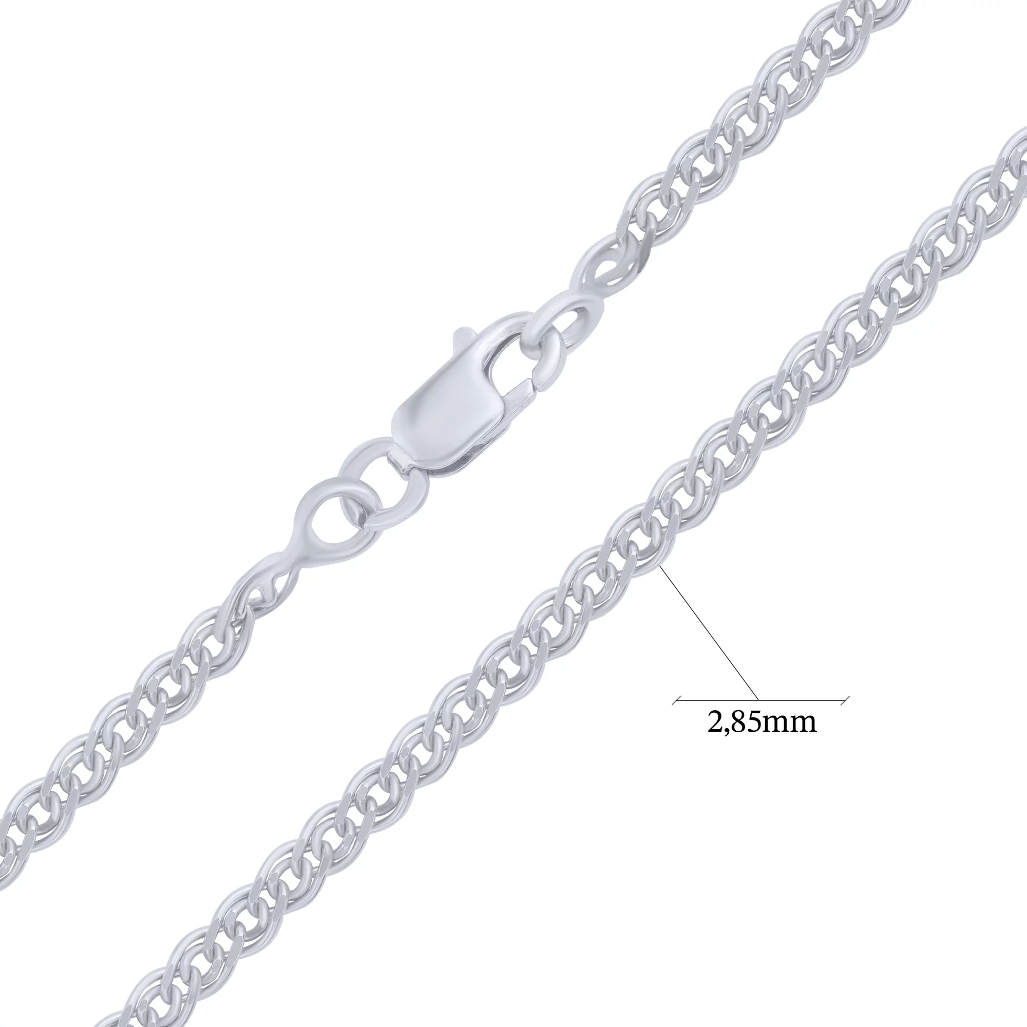 Ланцюжок у плетінні мона ліза срібний - 1674089 – зображення 2