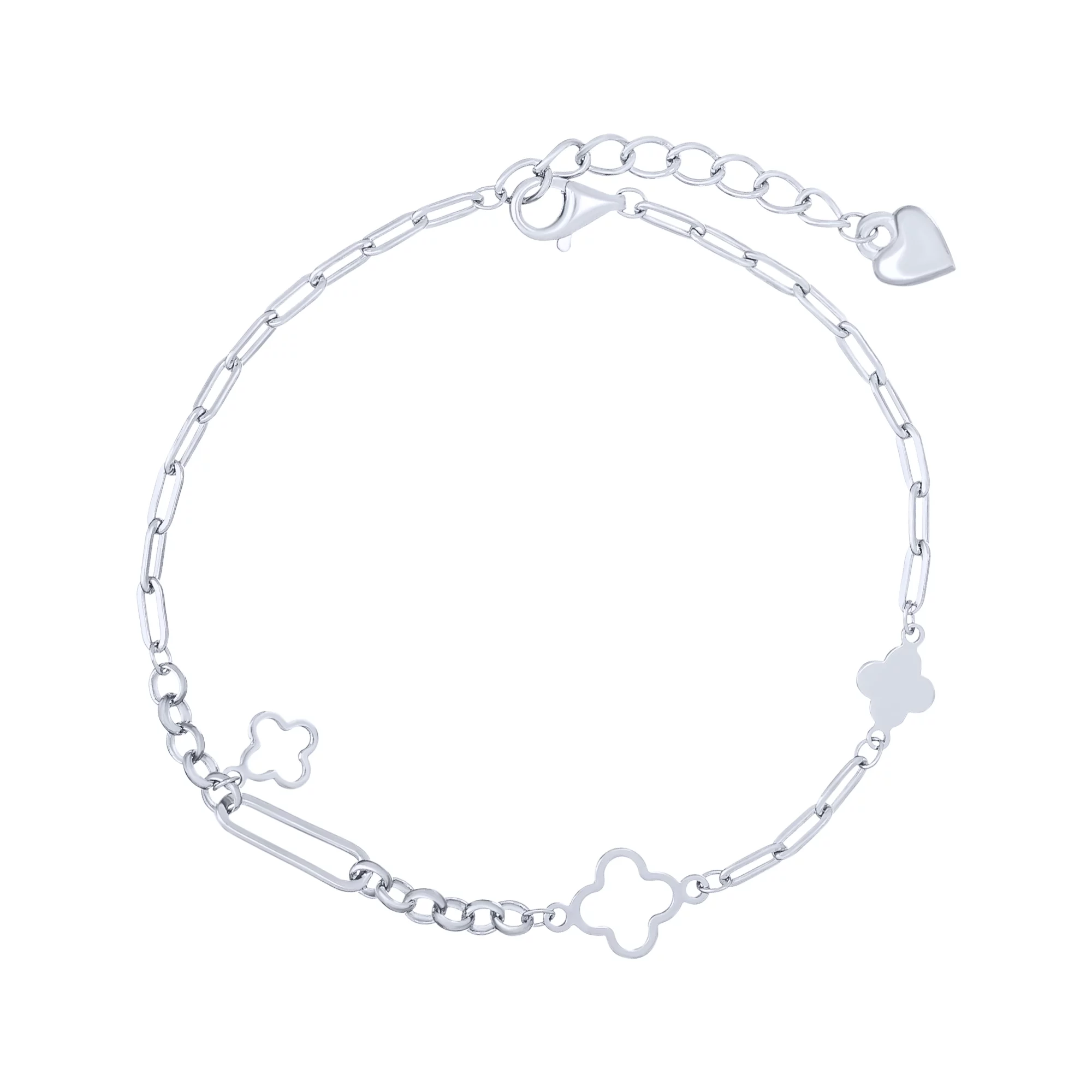 Браслет "Клевер" из серебра якорное плетение - 1760807 – изображение 1