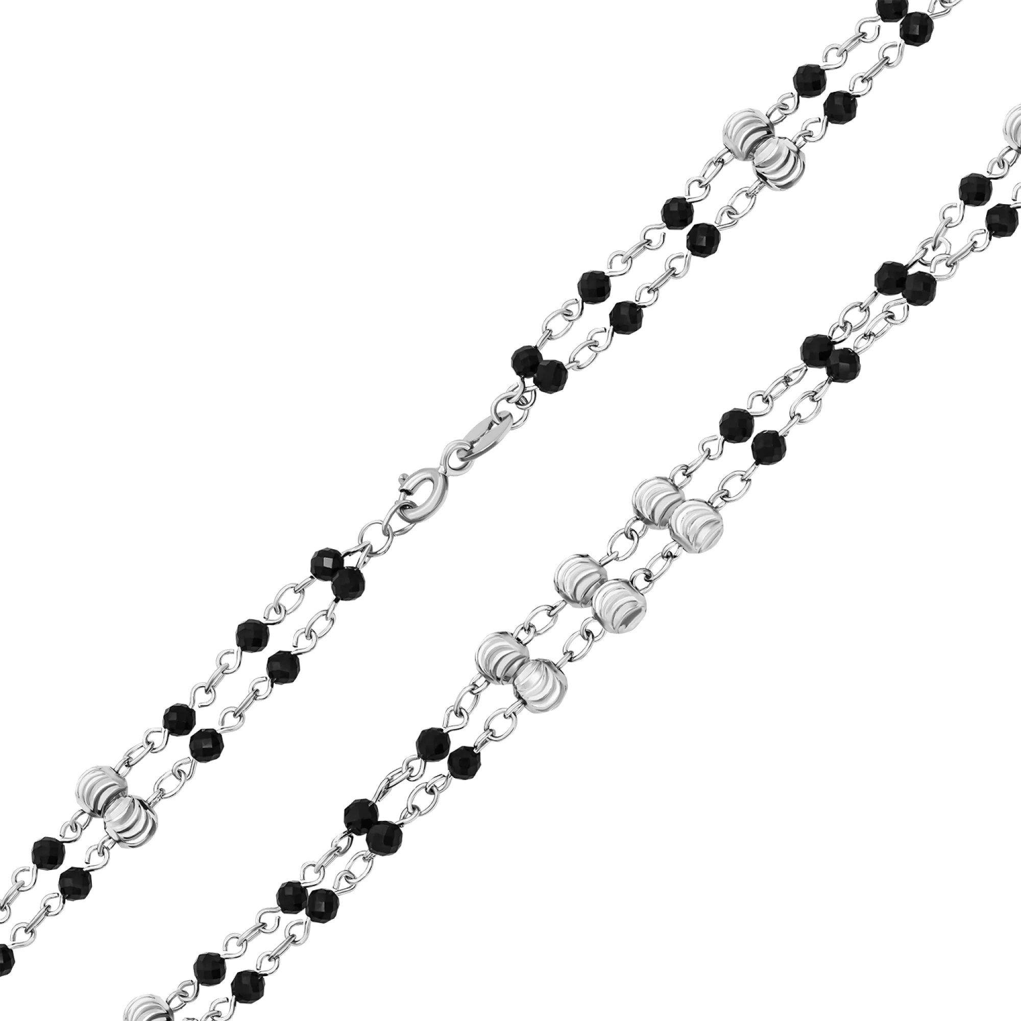 Двойной браслет серебряный с шпинелью  - 1565298 – изображение 2