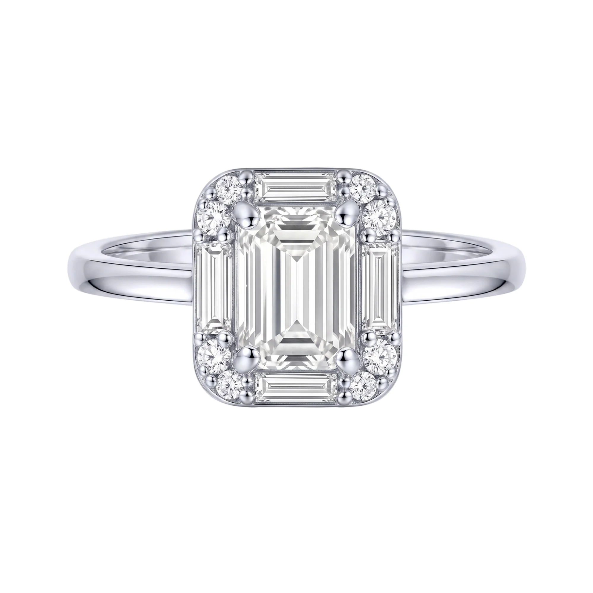 Серебряное кольцо "Геометрия" с фианитами - 2279876 - 2