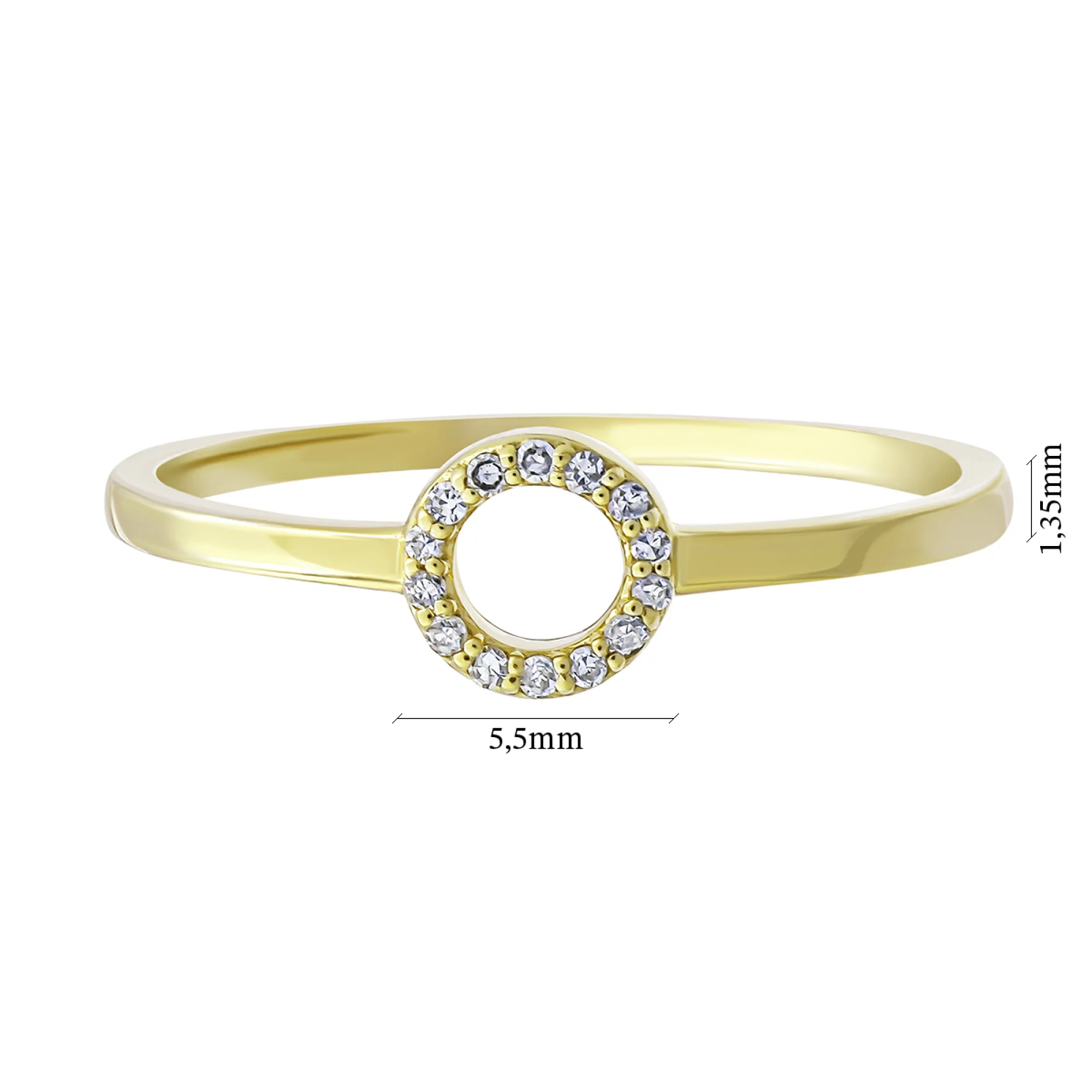 Кольцо из лимонного золота с бриллиантами - 1266209 – изображение 3