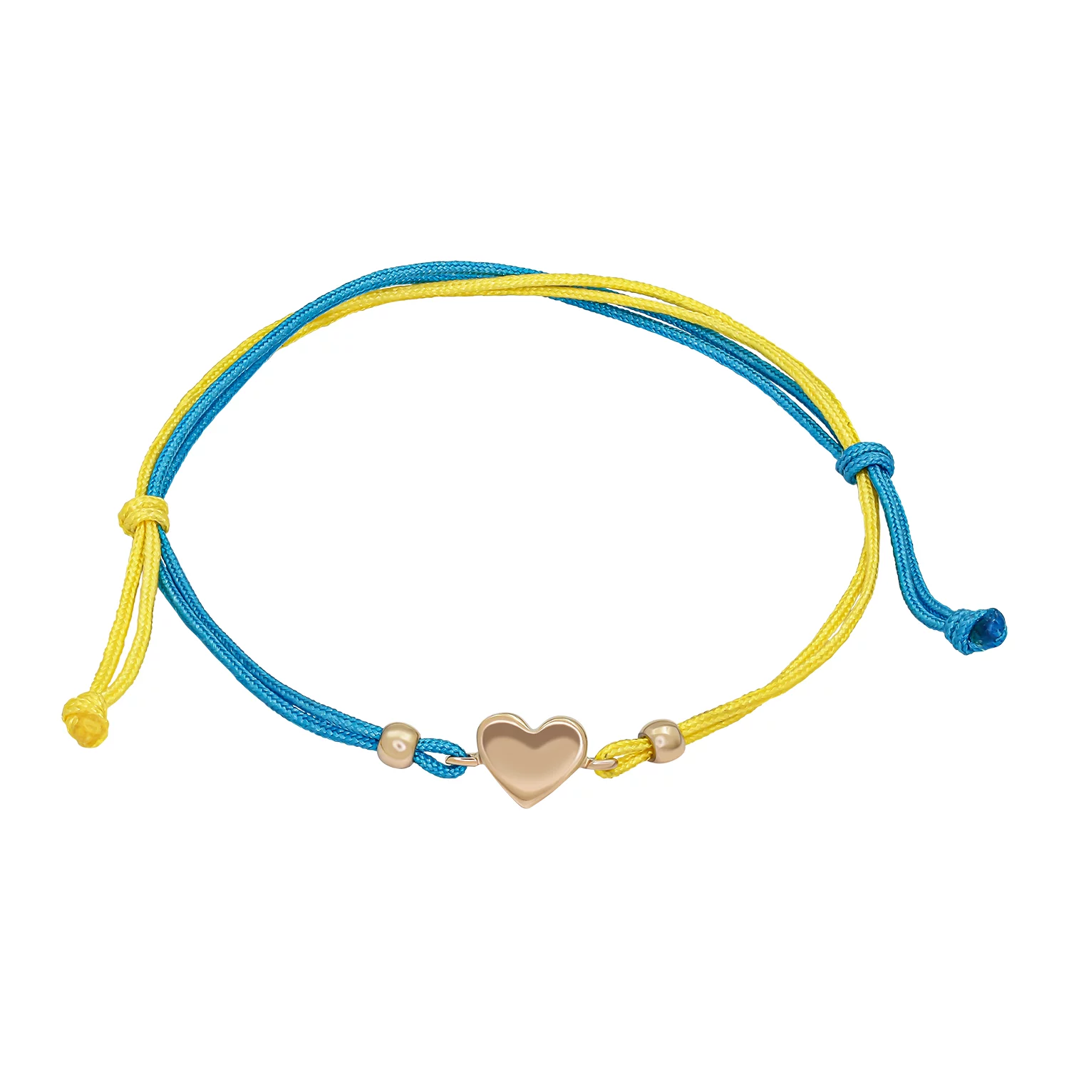 Браслет с золотой вставкой Украина в сердце из желто-синей нитки. Артикул 4109531101: цена, отзывы, фото – купить в интернет-магазине AURUM