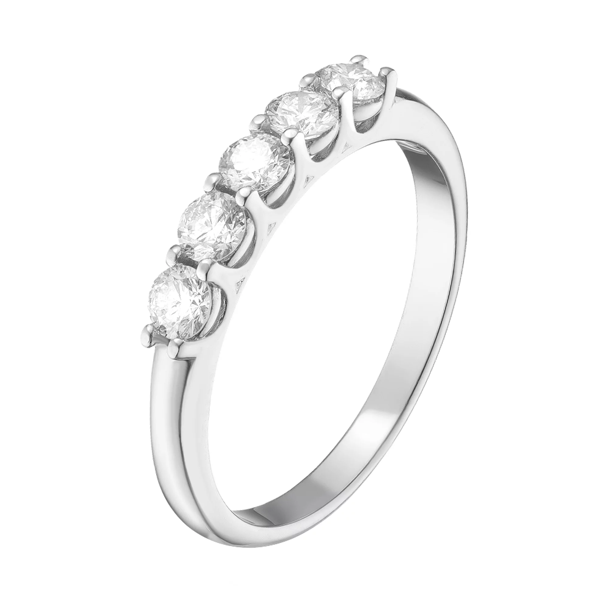 Золотое кольцо с дорожкой бриллиантов - 1552857 – изображение 1