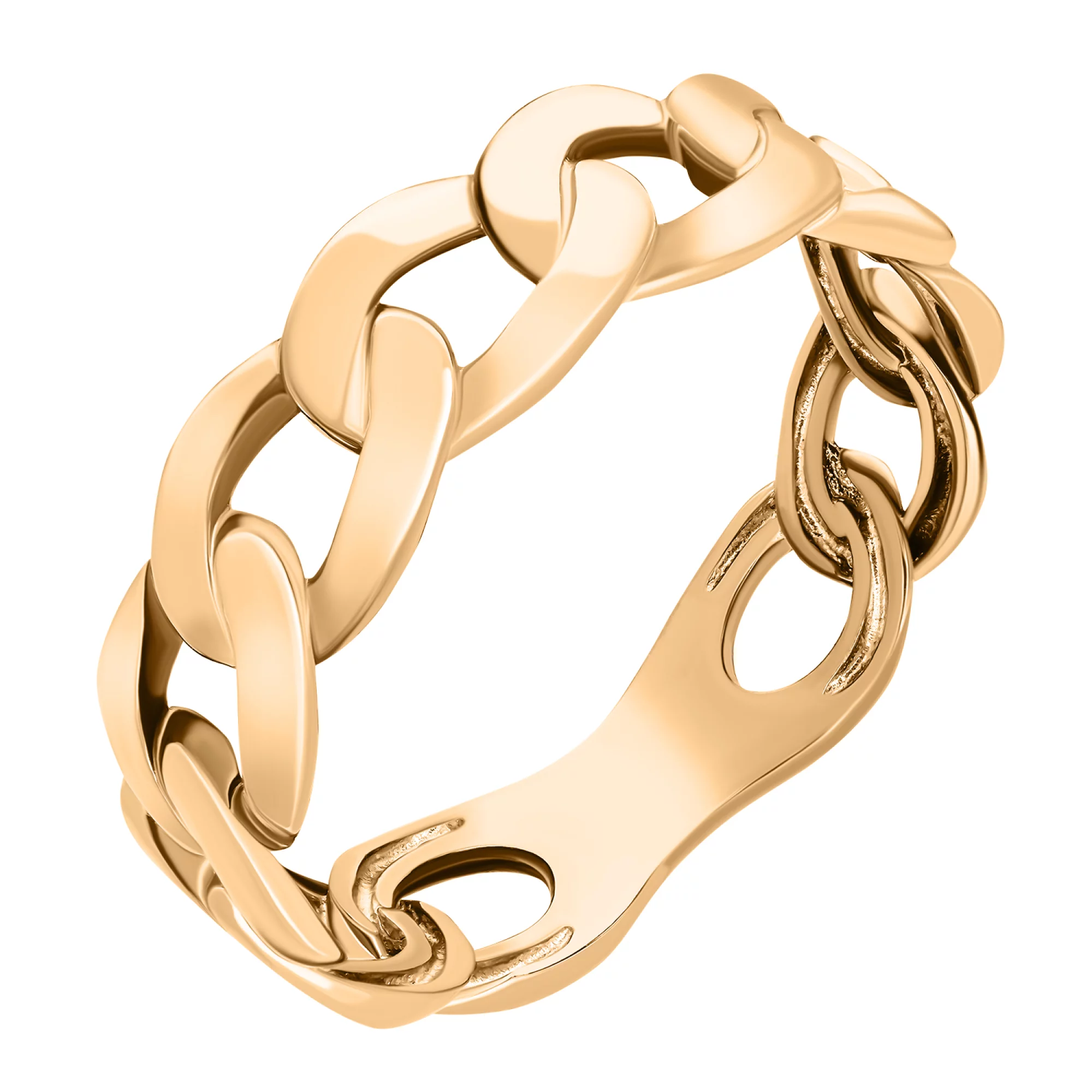 Кольцо в красном золоте "Звенья" - 1602901 – изображение 1