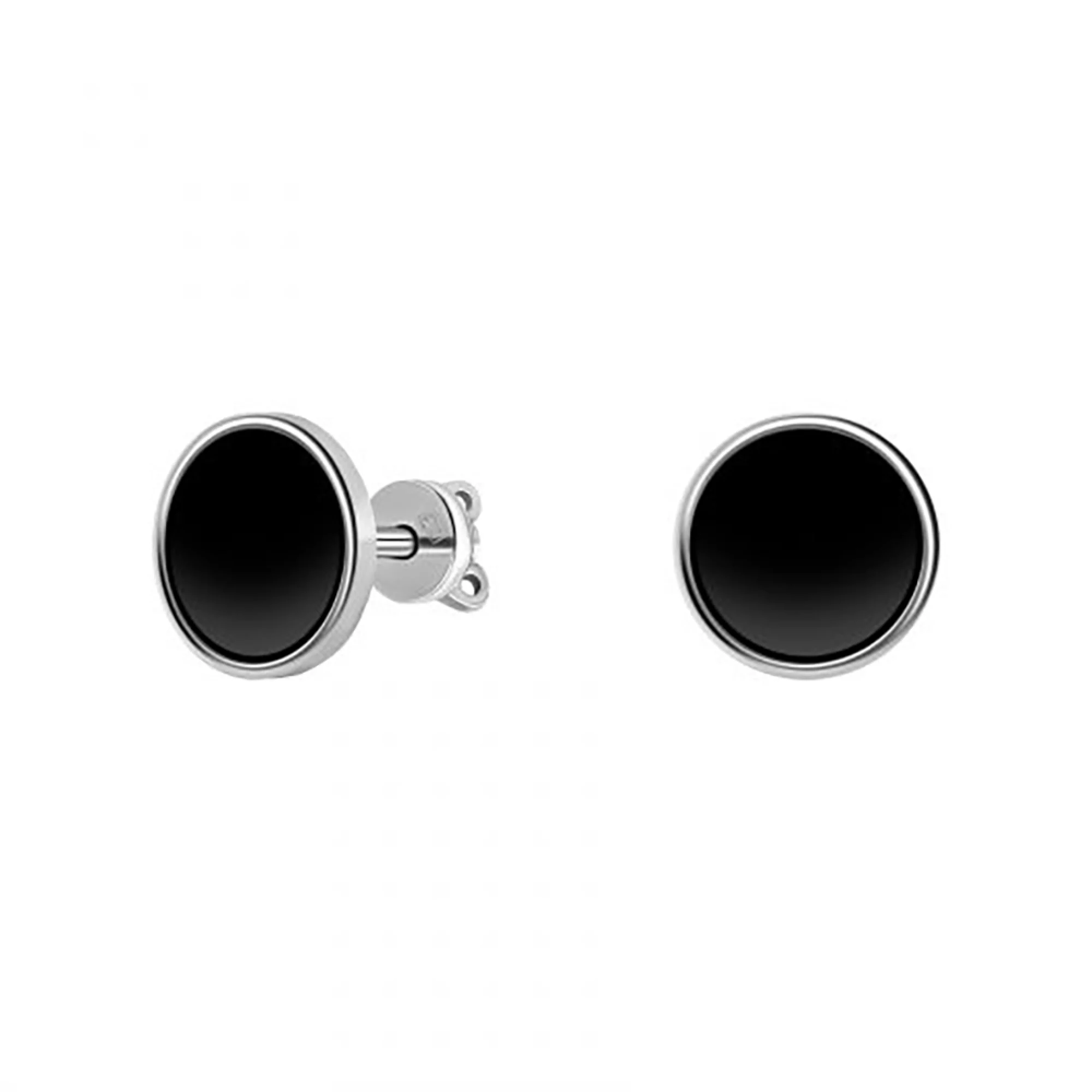 Срібні сережки-гвоздики з емаллю - 964442 – зображення 1