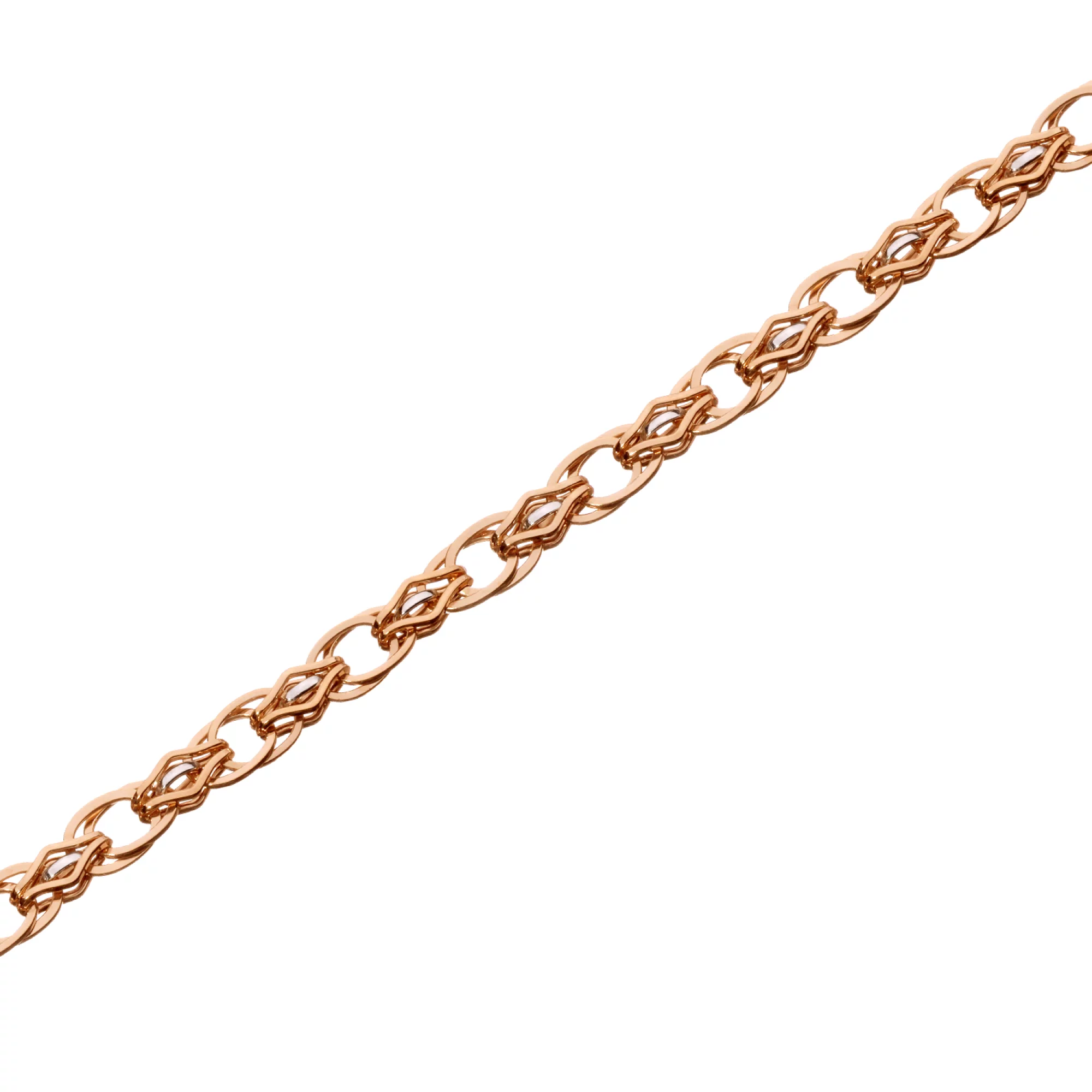 Браслет из комбинированного золота фантазийное плетение - 959669 – изображение 2