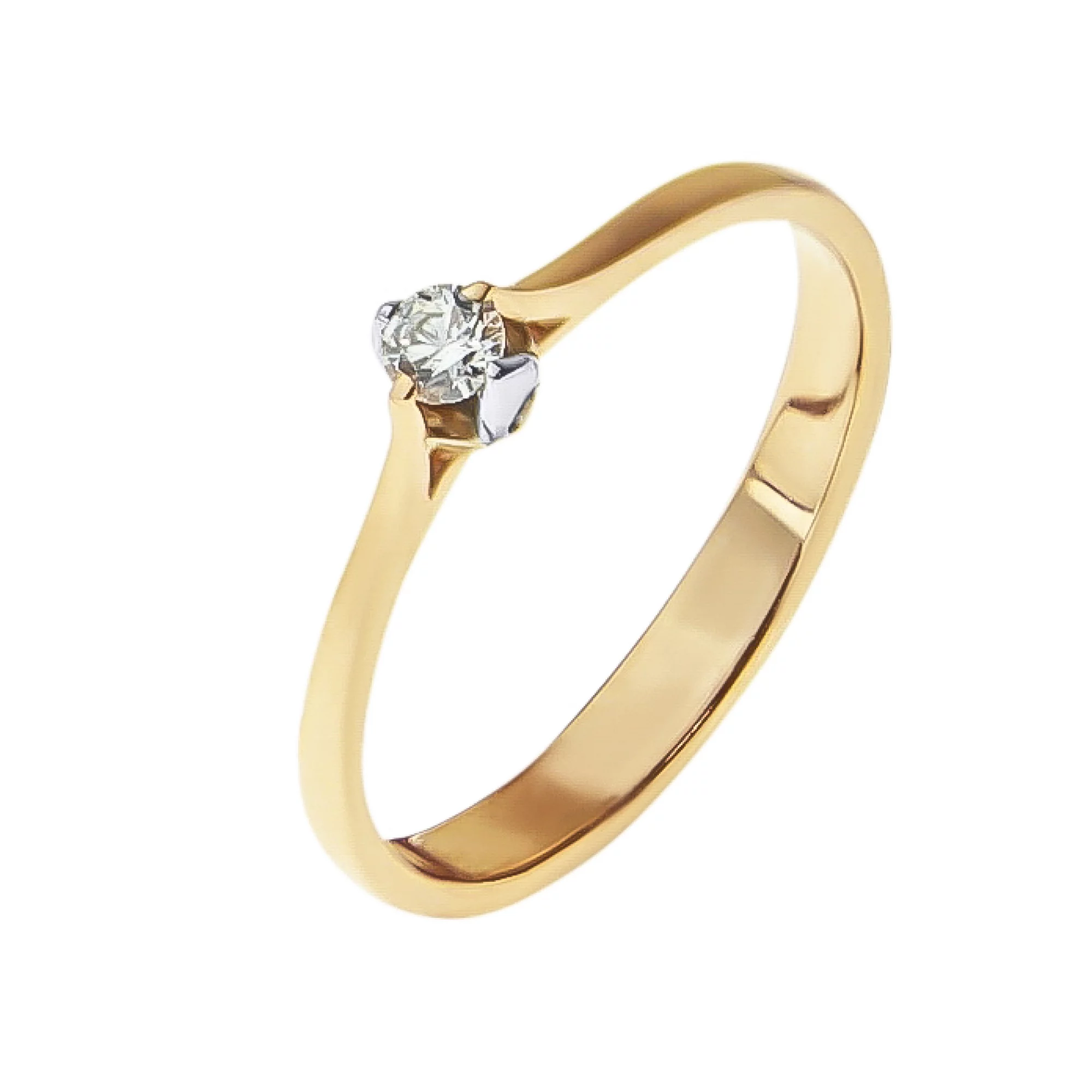 Золотое кольцо с бриллиантом - 474309 – изображение 1