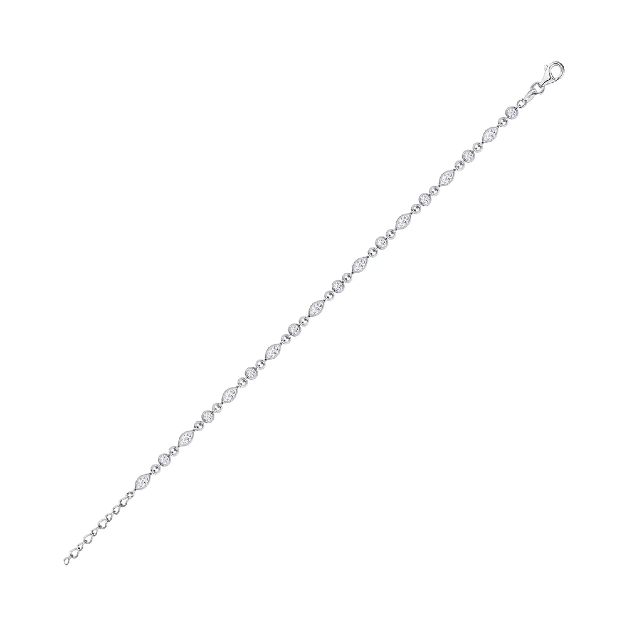 Браслет из серебра с фианитом Фантазийное плетение - 1315279 – изображение 1