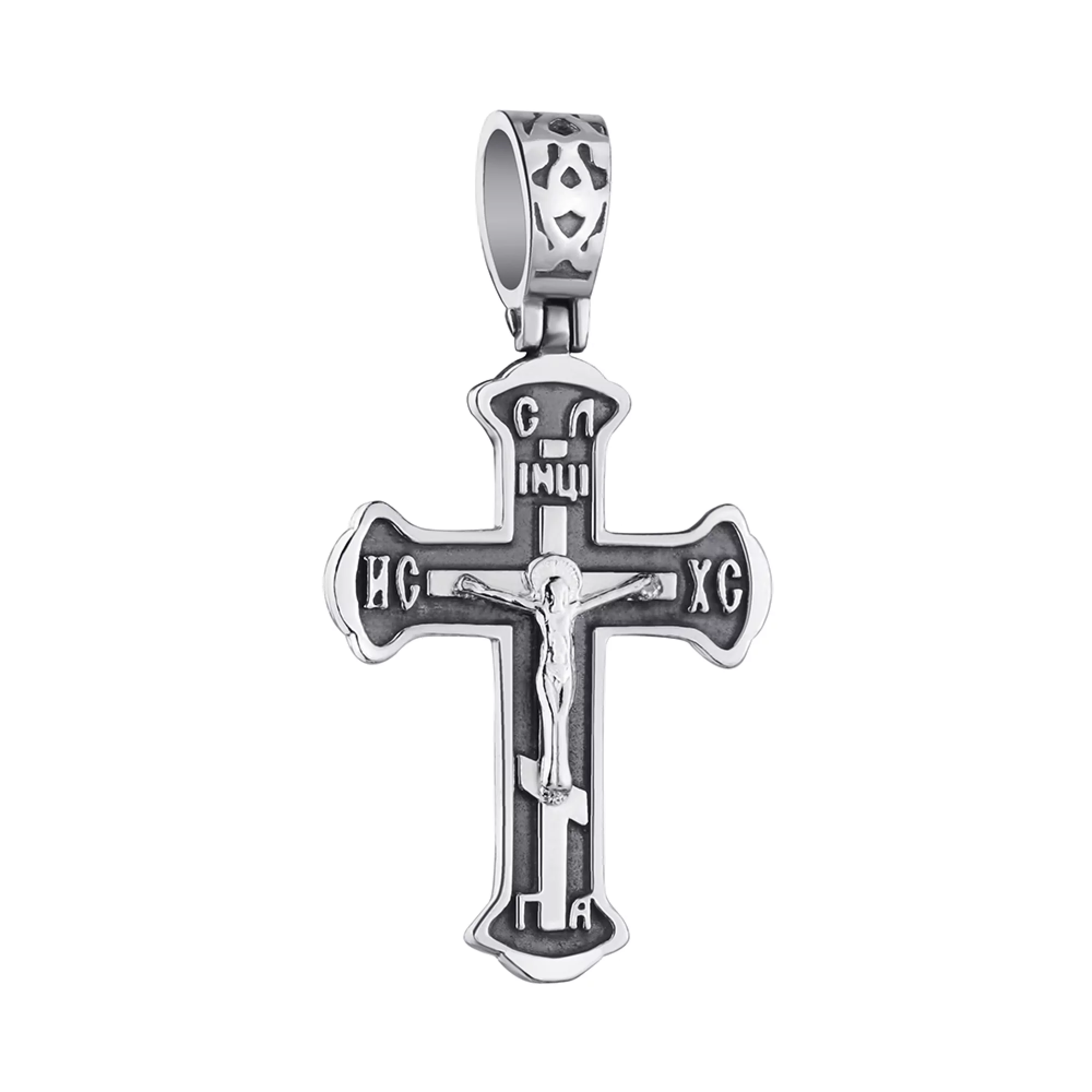 Хрестик срібний з чорнінням - 1301993 – зображення 1