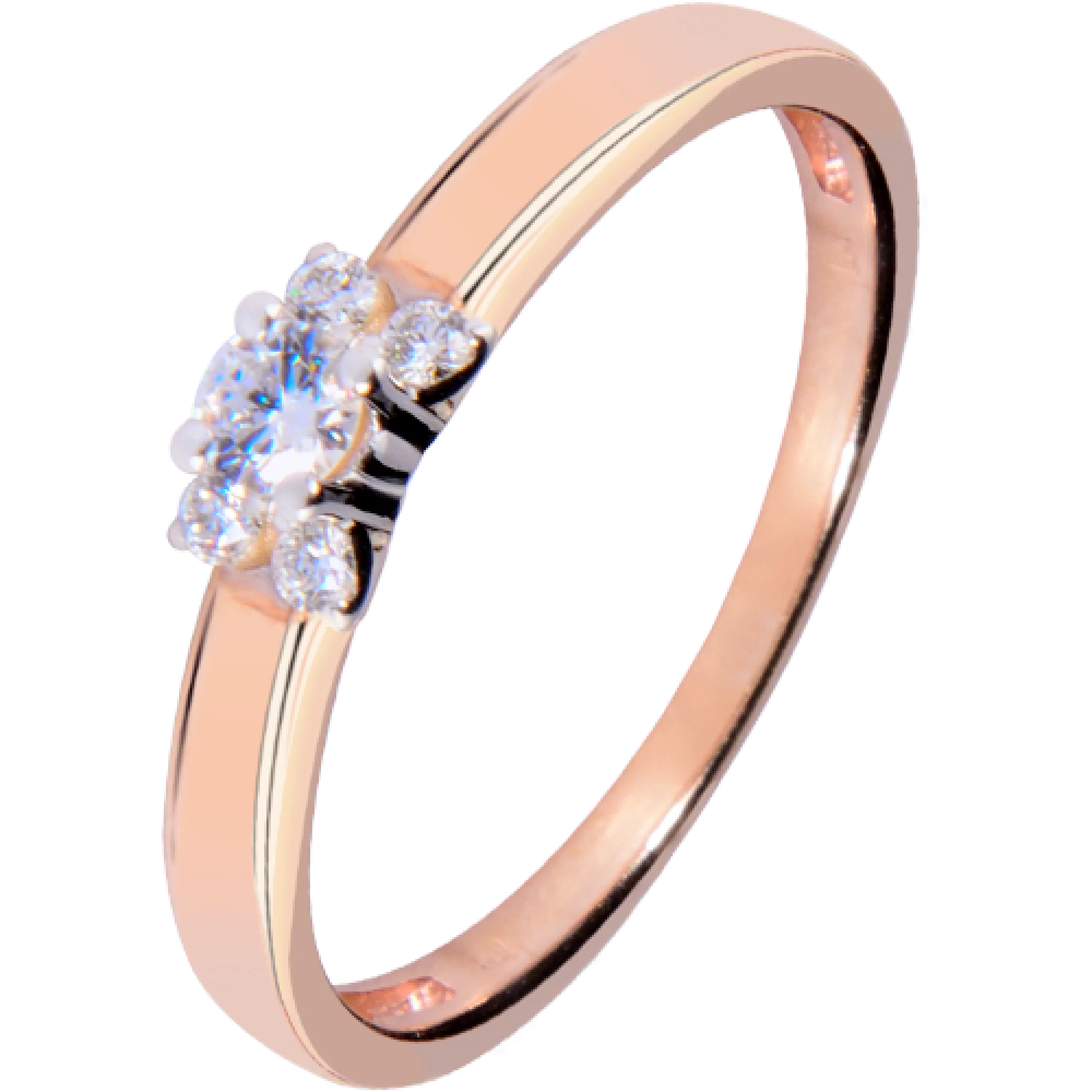 Золотое кольцо с бриллиантом - 474393 – изображение 1