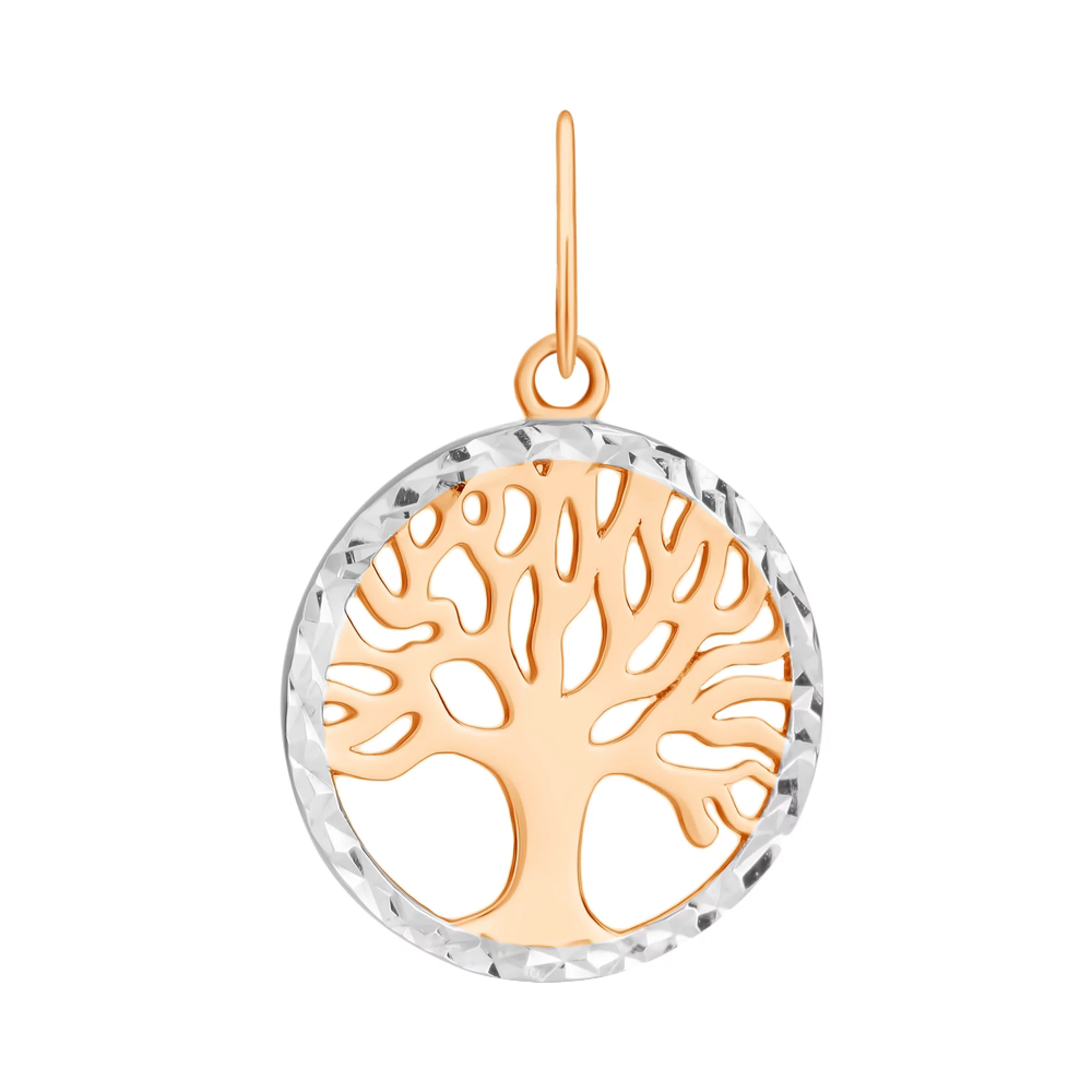 Підвіска Дерево Життя з комбінованого золота - 968163 – зображення 1