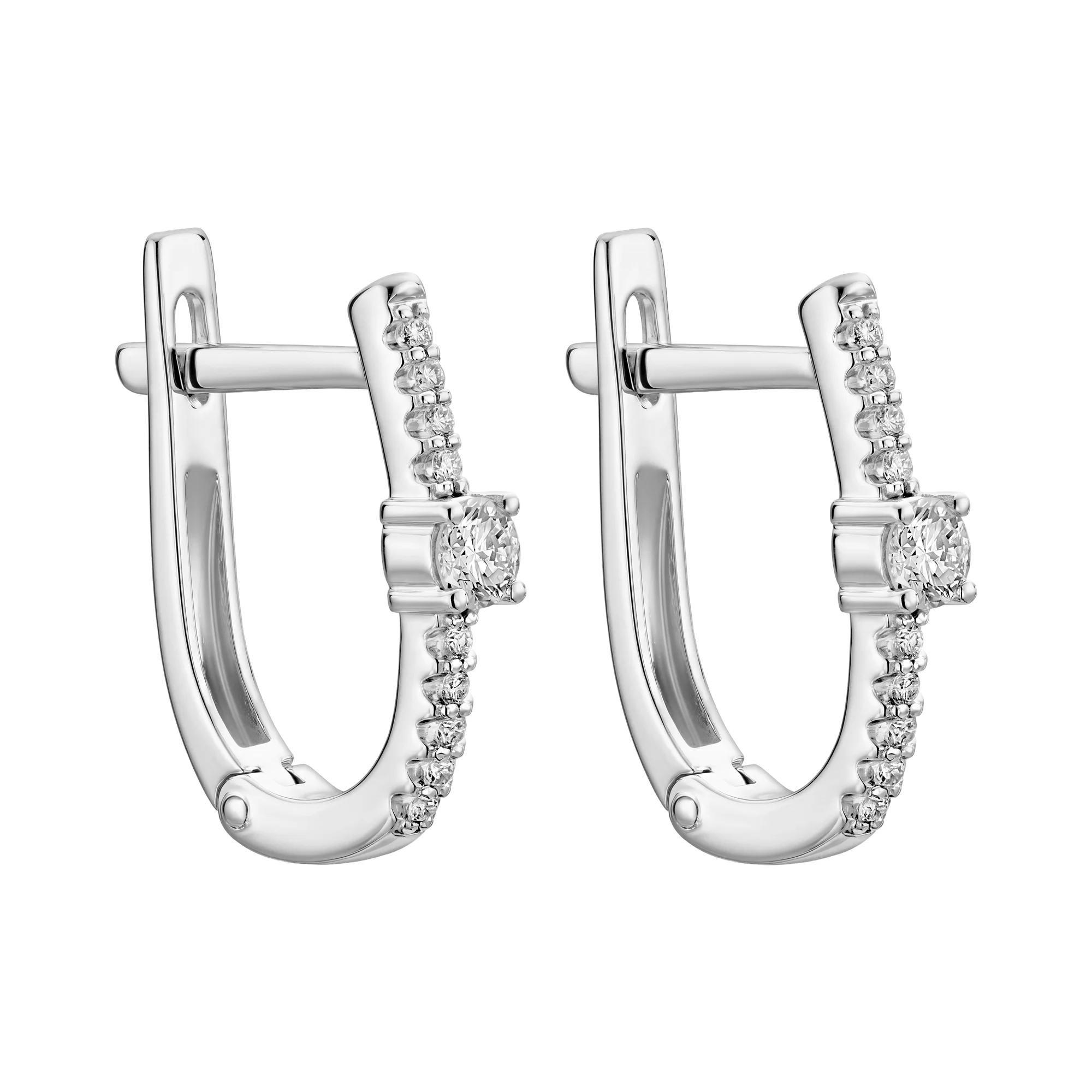 Серьги в белом золоте с бриллиантами - 2289770 - 1