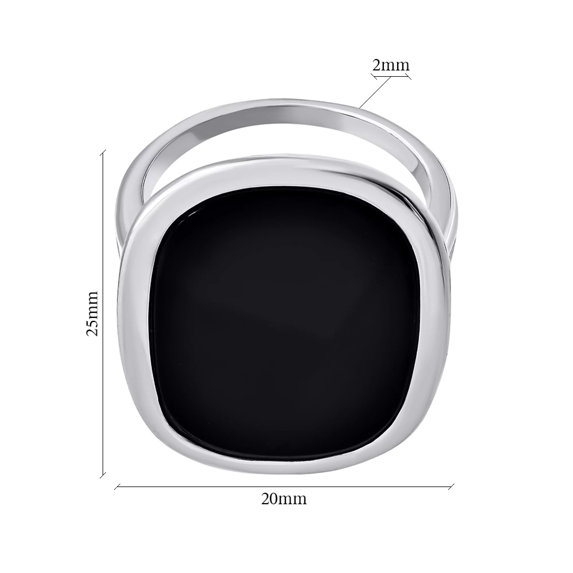 Кольцо серебряное с ониксом - 1269090 – изображение 2